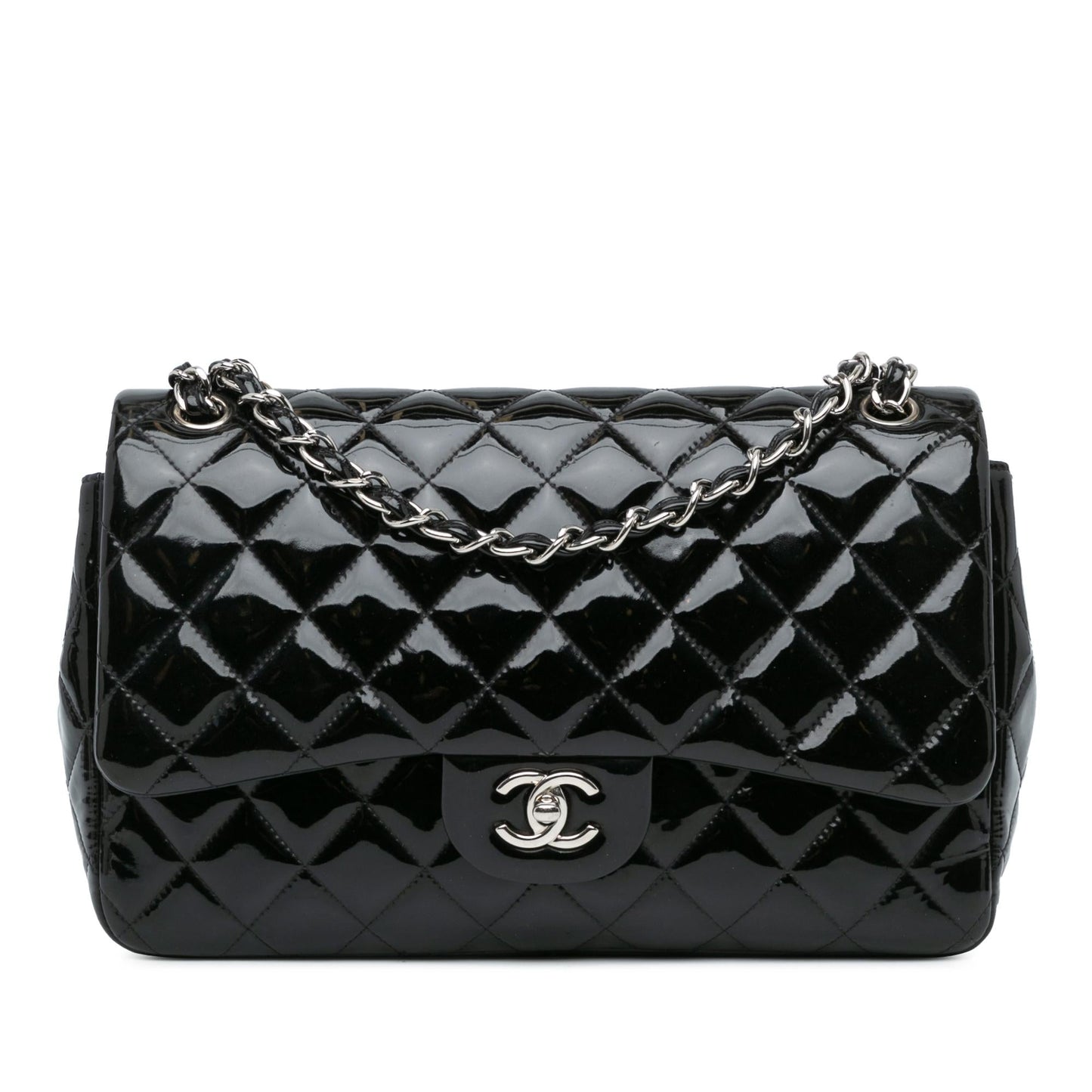 Chanel Jumbo Classic Patent Double Flap SHG-vKYDDo Handbag