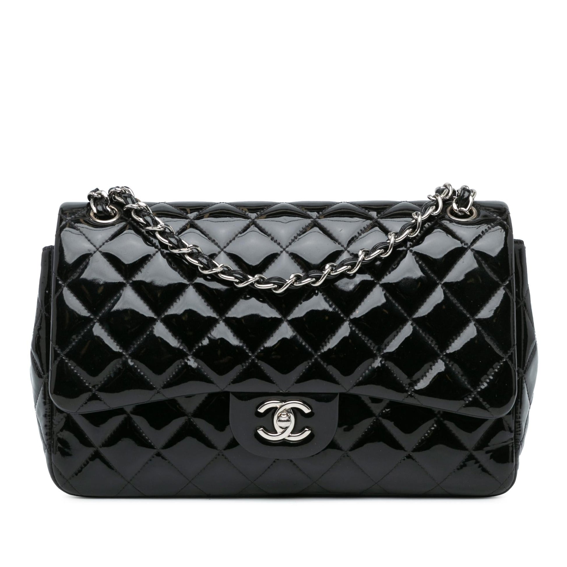 Chanel Jumbo Classic Patent Double Flap SHG-vKYDDo Handbag