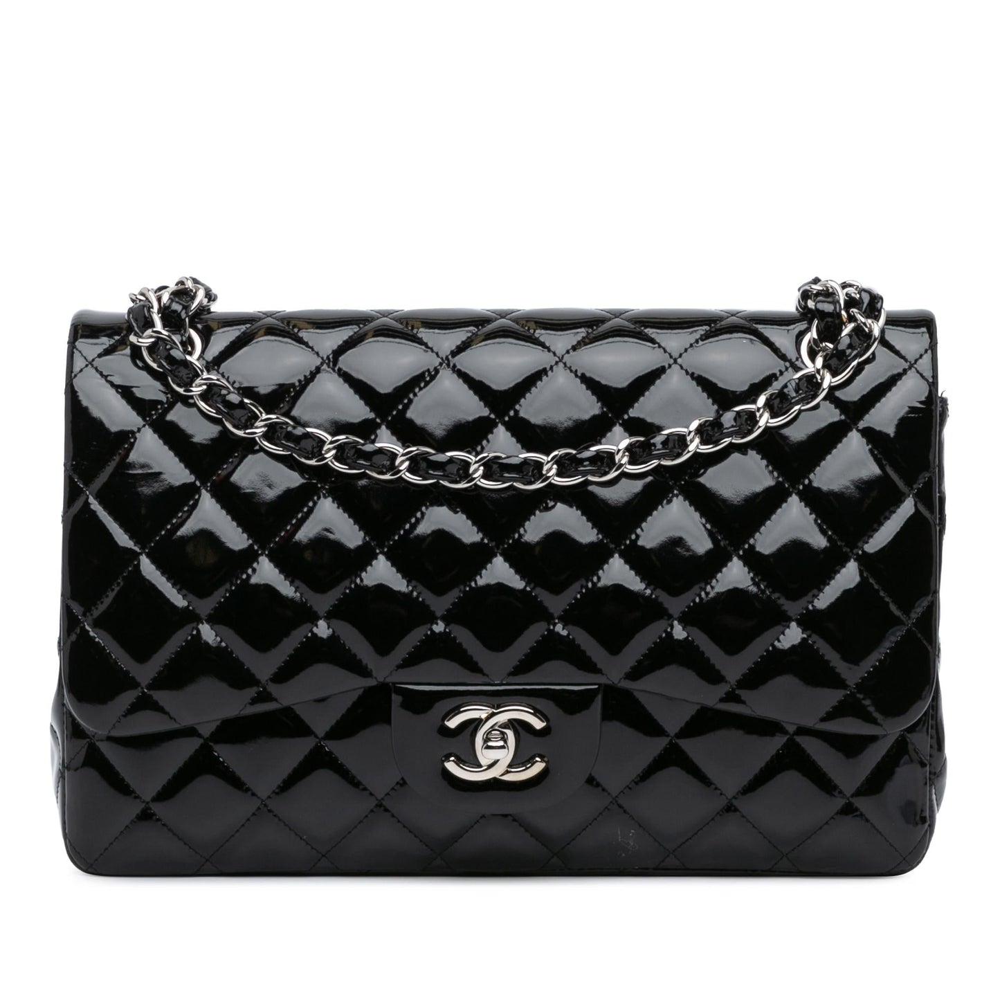 Chanel Jumbo Classic Patent Double Flap Handbag