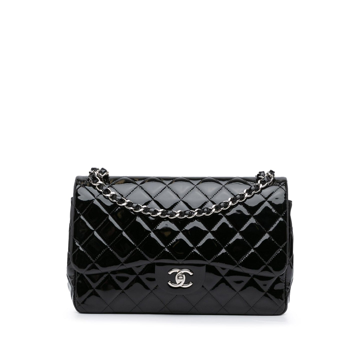 Chanel Jumbo Classic Patent Double Flap Handbag Shg G1Q8Jc