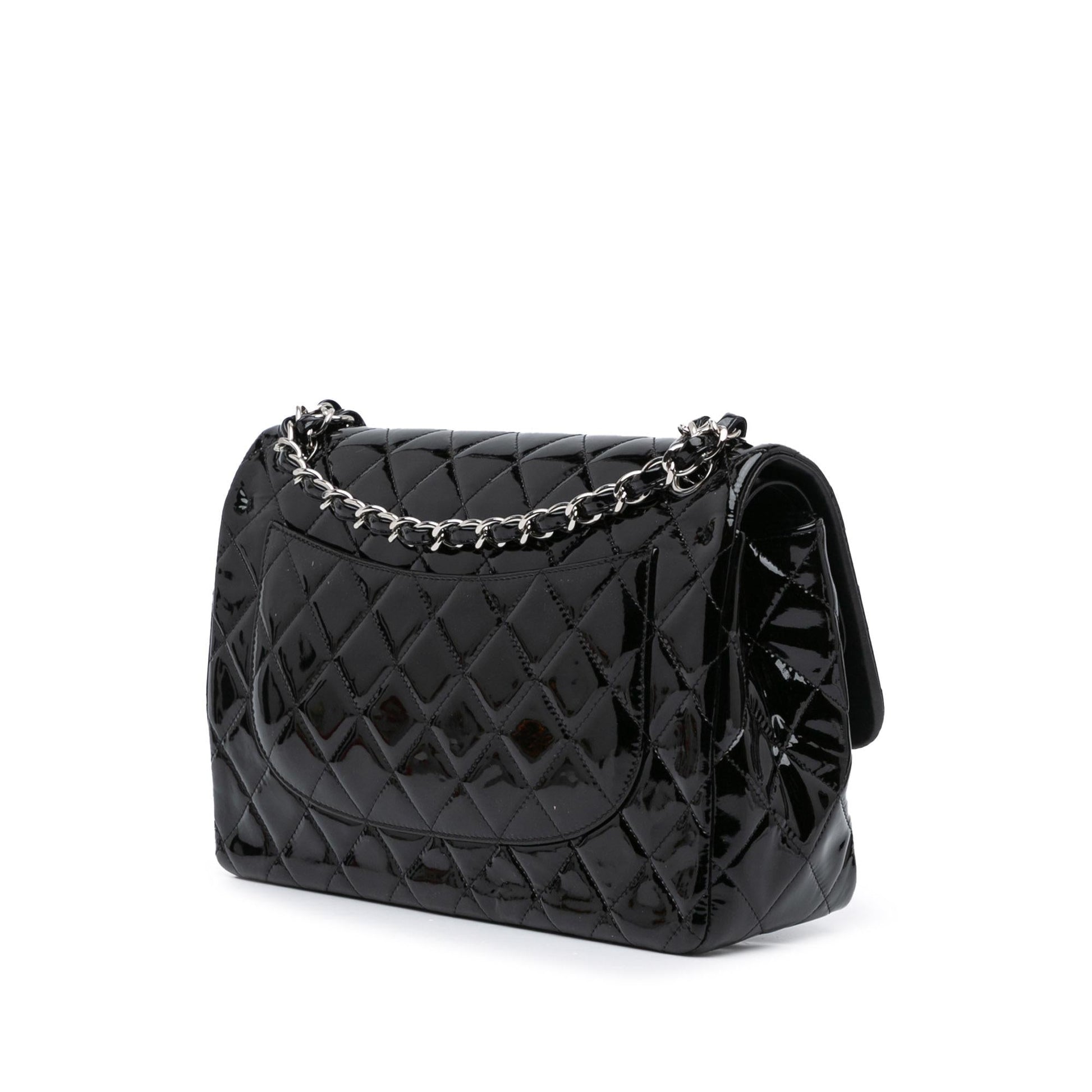 Chanel Jumbo Classic Patent Double Flap Handbag Shg G1Q8Jc