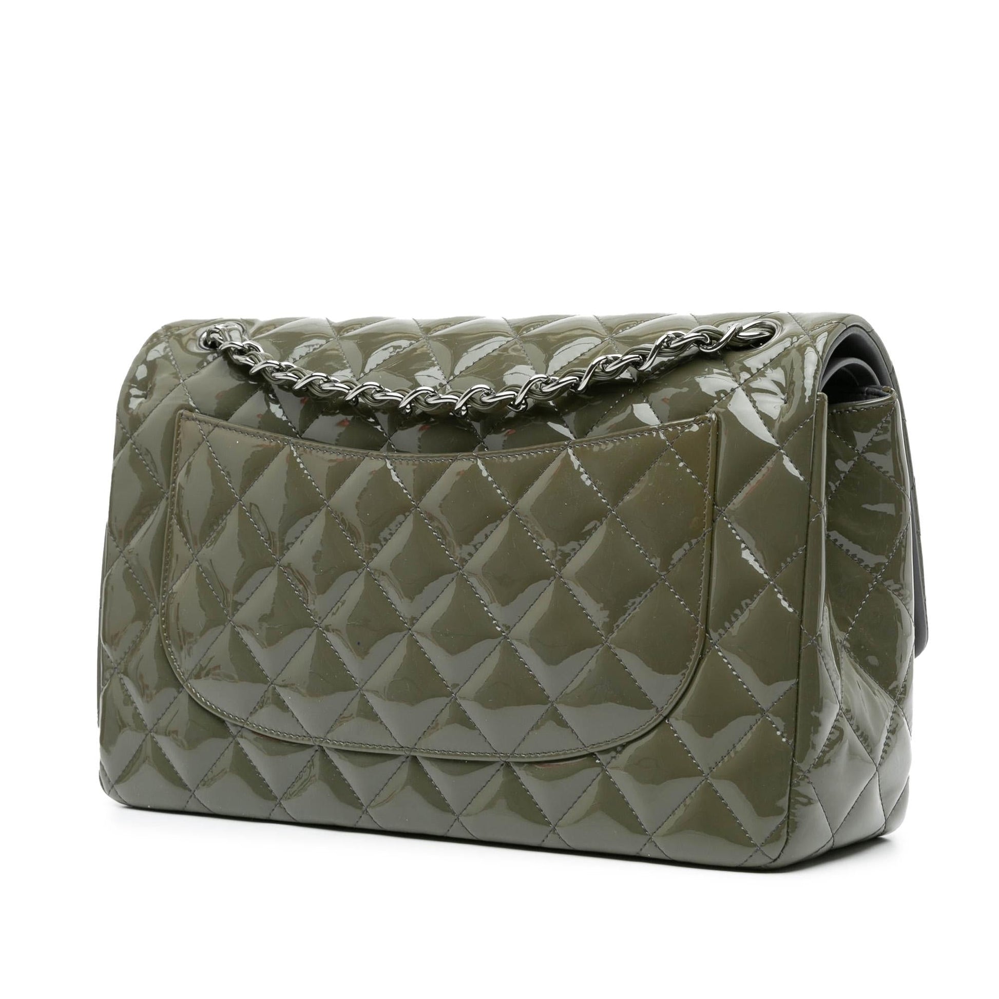 Chanel Jumbo Classic Patent Double Flap Handbag Flap 1