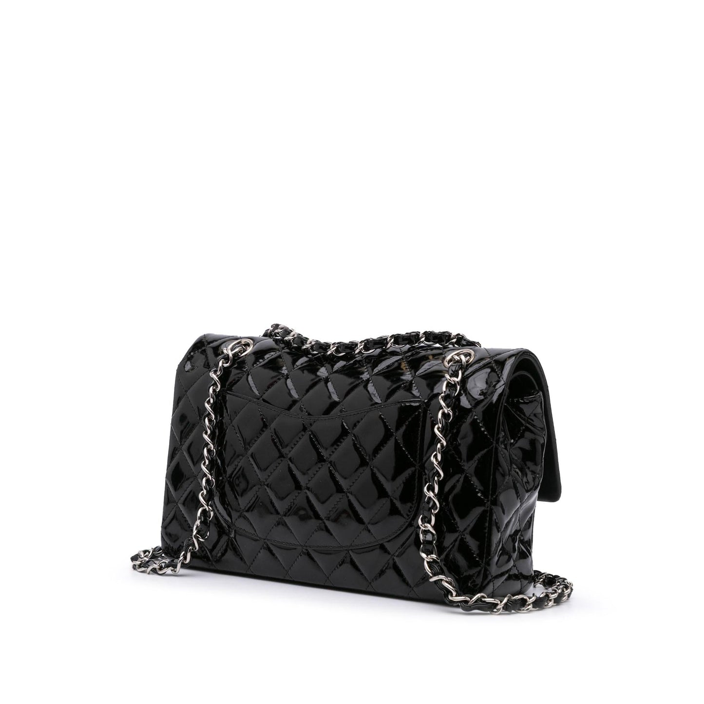 Chanel Jumbo Classic Patent Double Flap Handbag Flap 2