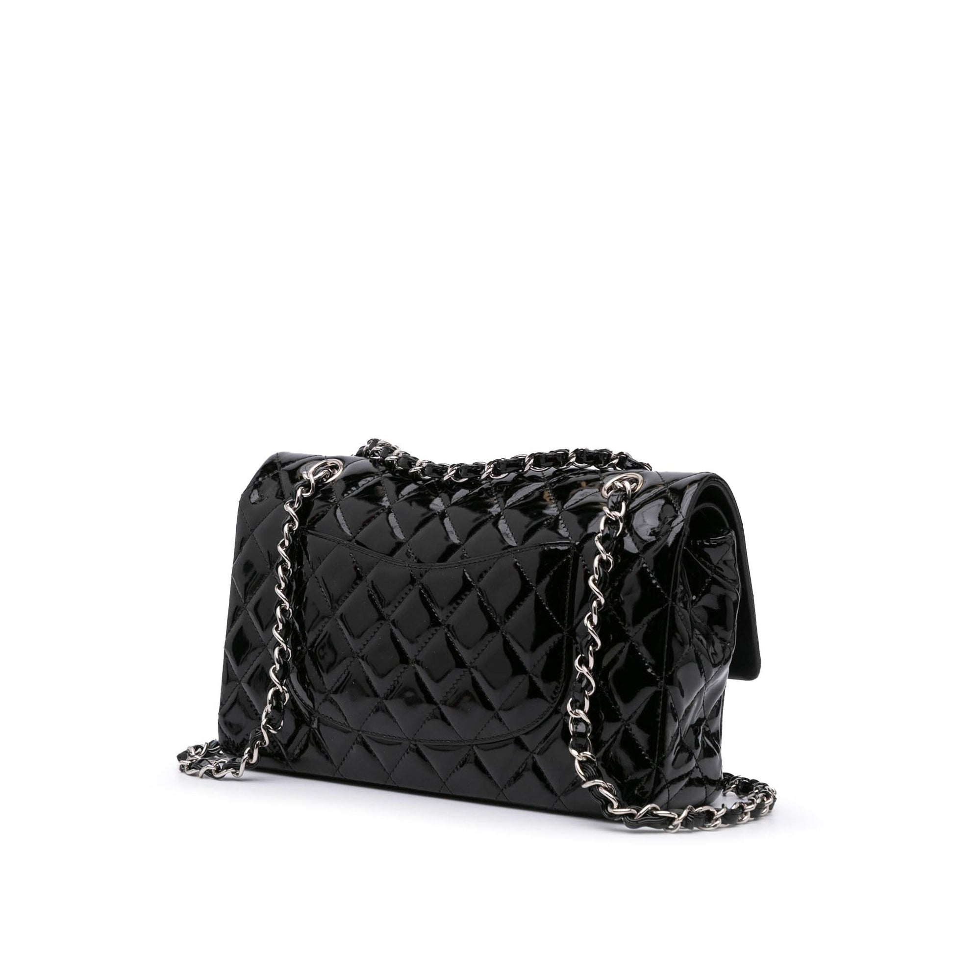 Chanel Jumbo Classic Patent Double Flap Handbag Flap 2