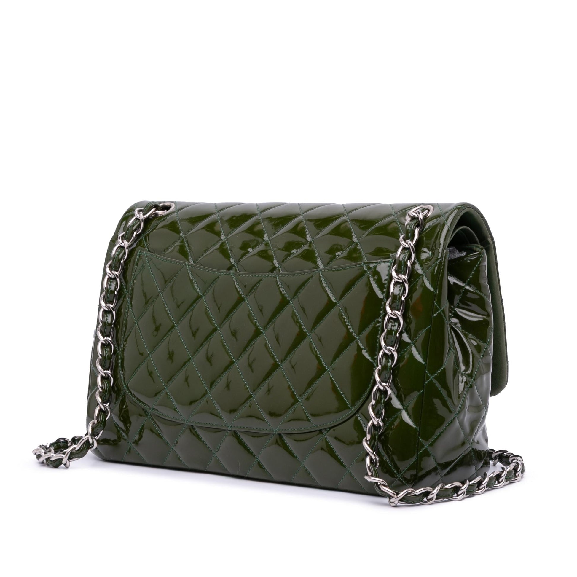 Chanel Jumbo Classic Patent Double Flap Handbag Flap 5