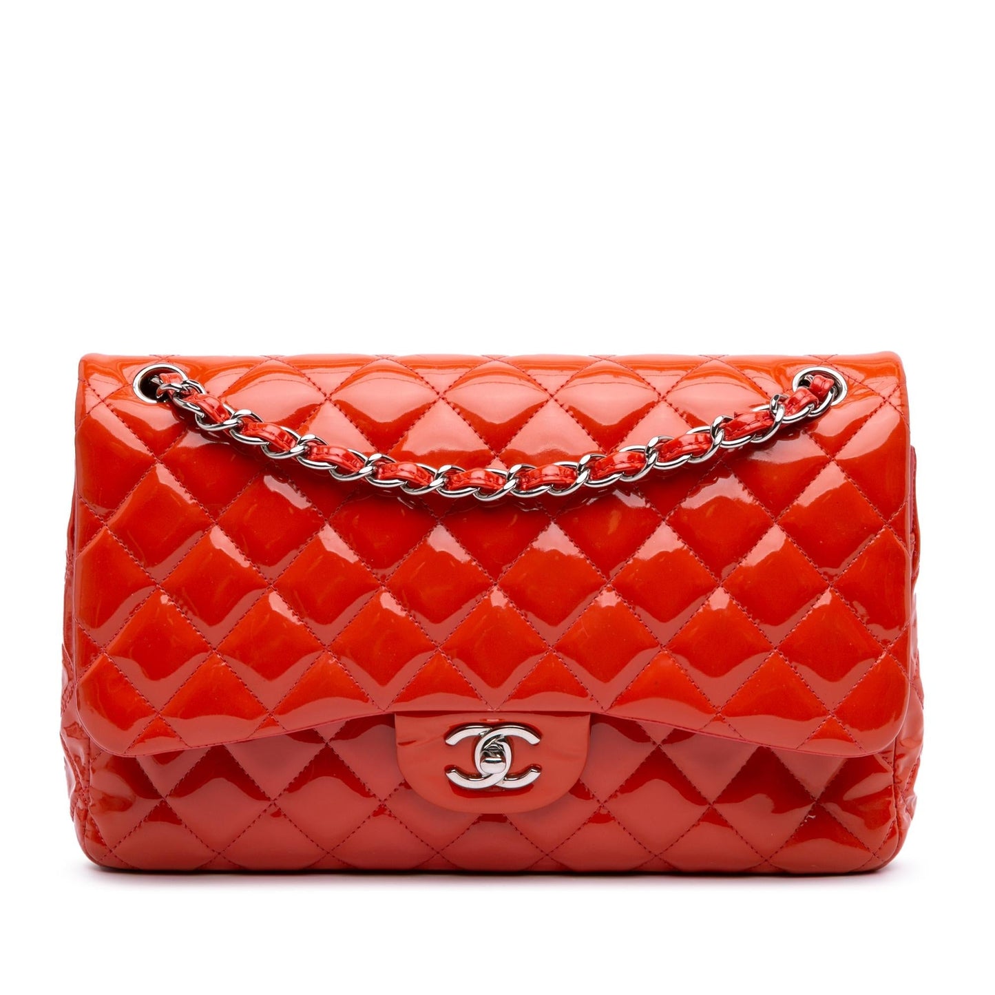 Chanel Jumbo Classic Patent Double Flap Handbag Flap 6