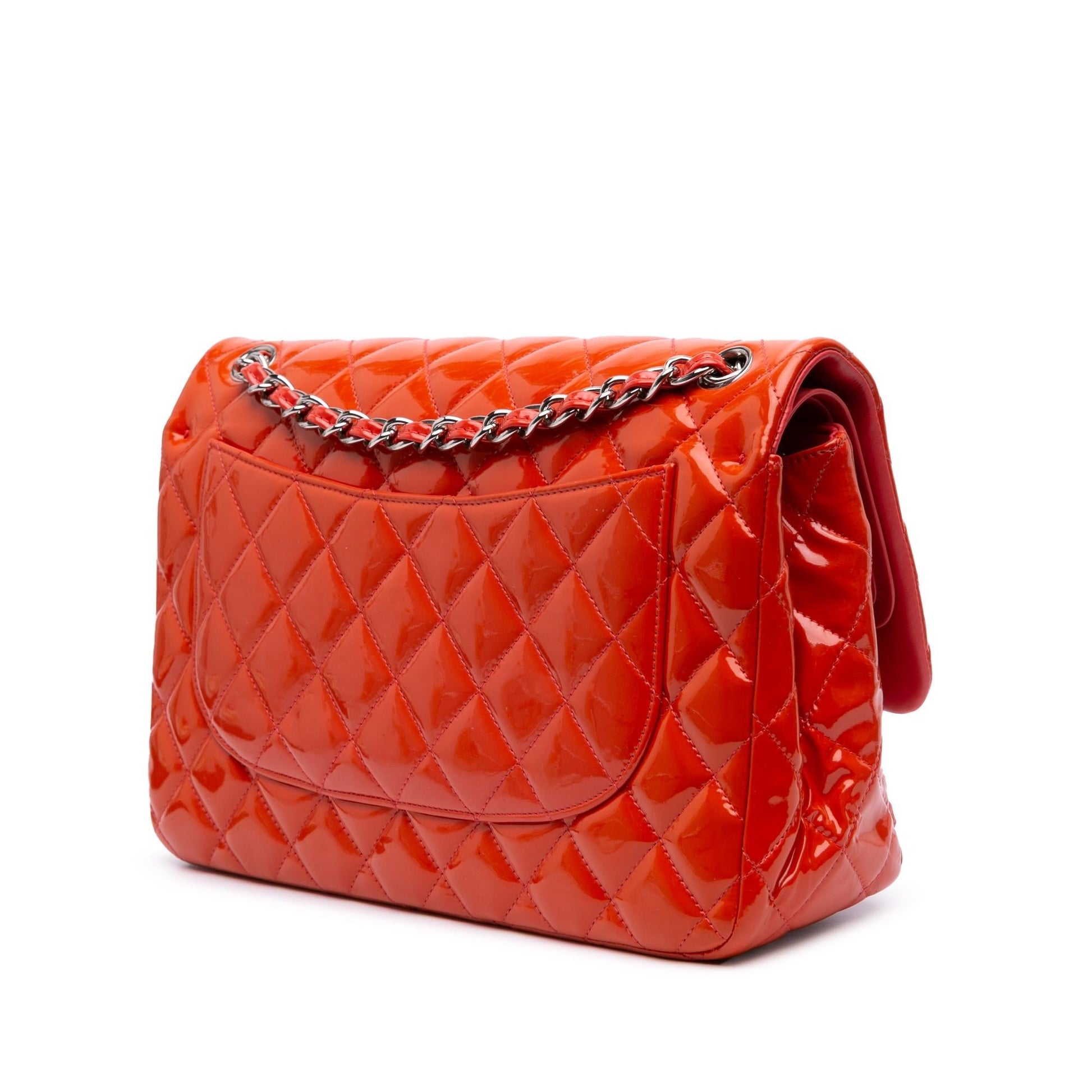 Chanel Jumbo Classic Patent Double Flap Handbag Flap 6