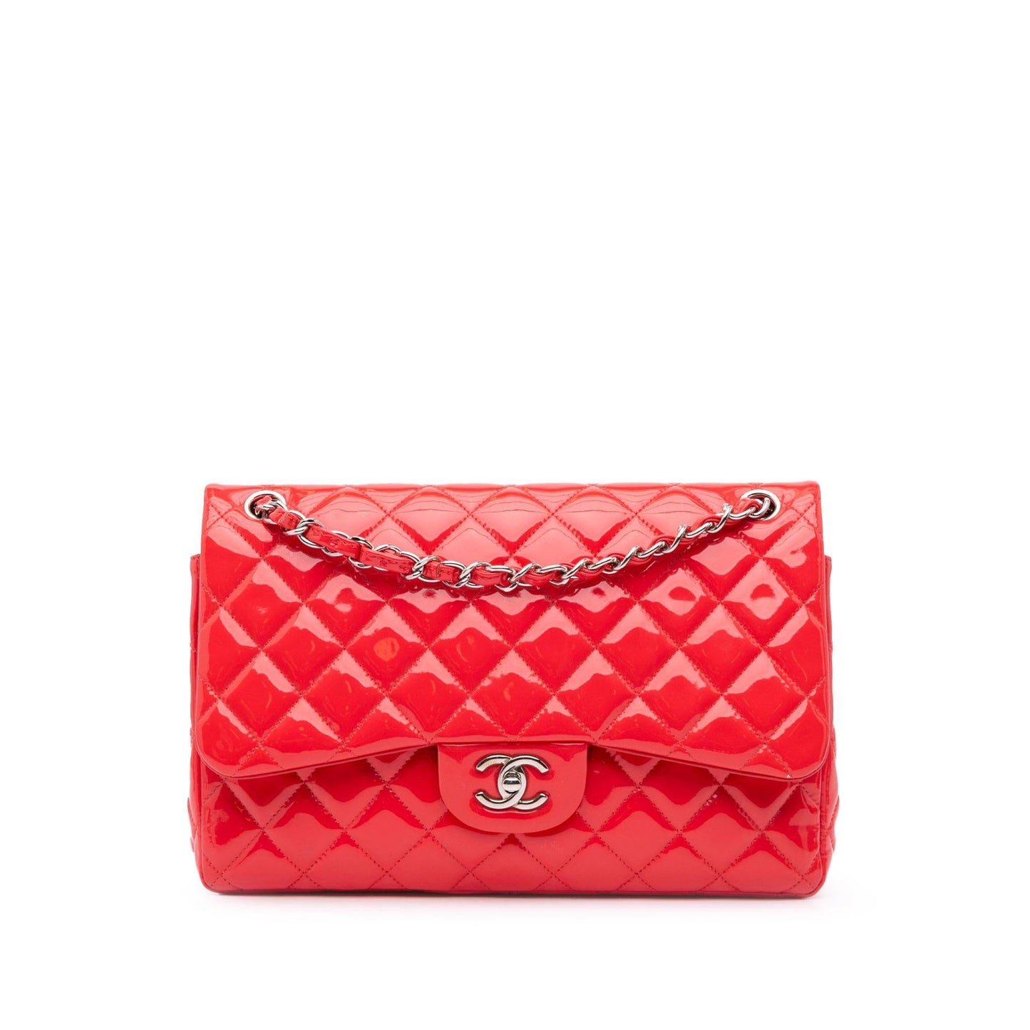 Chanel Jumbo Classic Patent Double Flap Handbag Flap 4