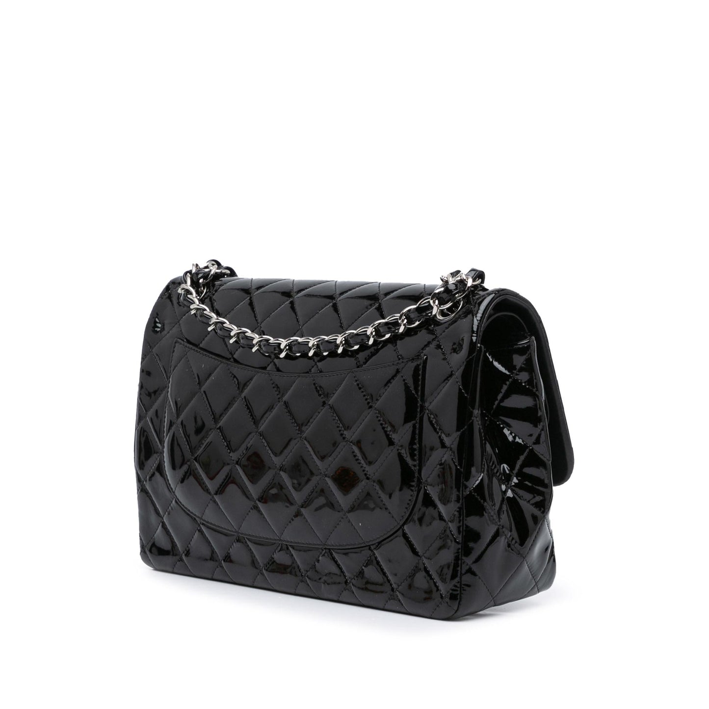 Chanel Jumbo Classic Patent Double Flap Handbag Flap 10