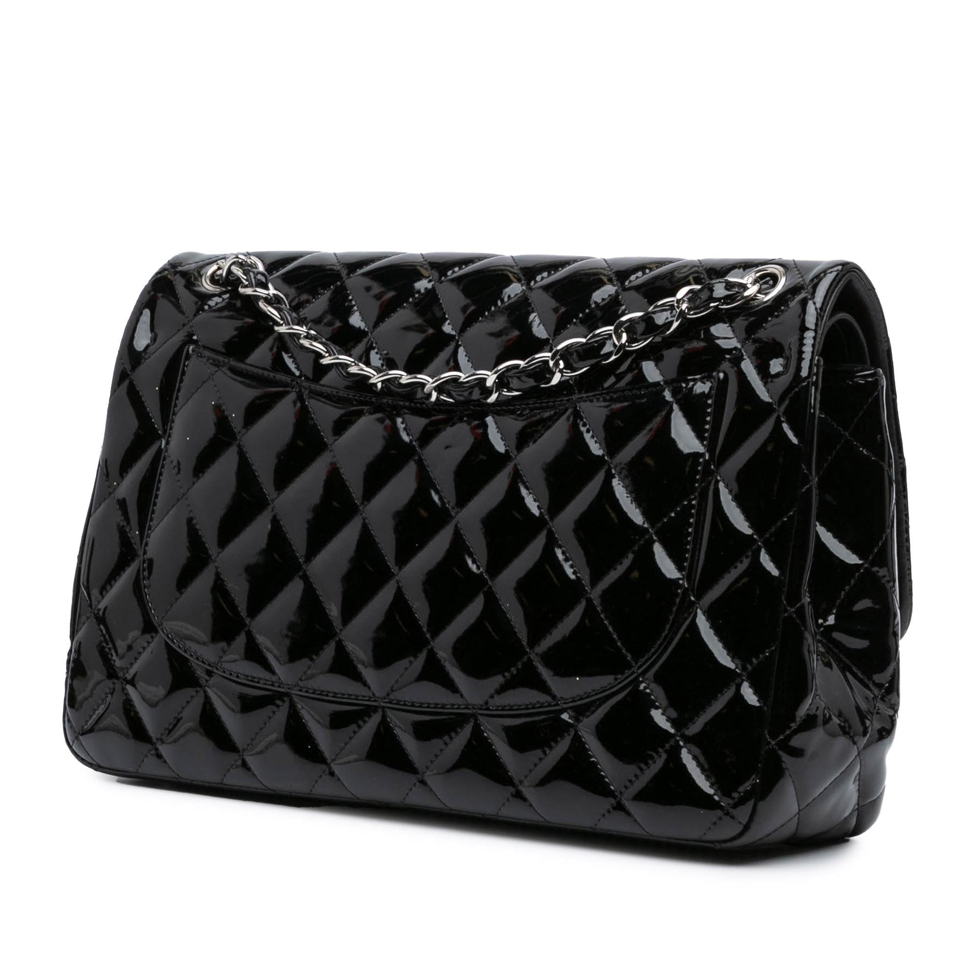 Chanel Jumbo Classic Patent Double Flap Handbag Flap 11