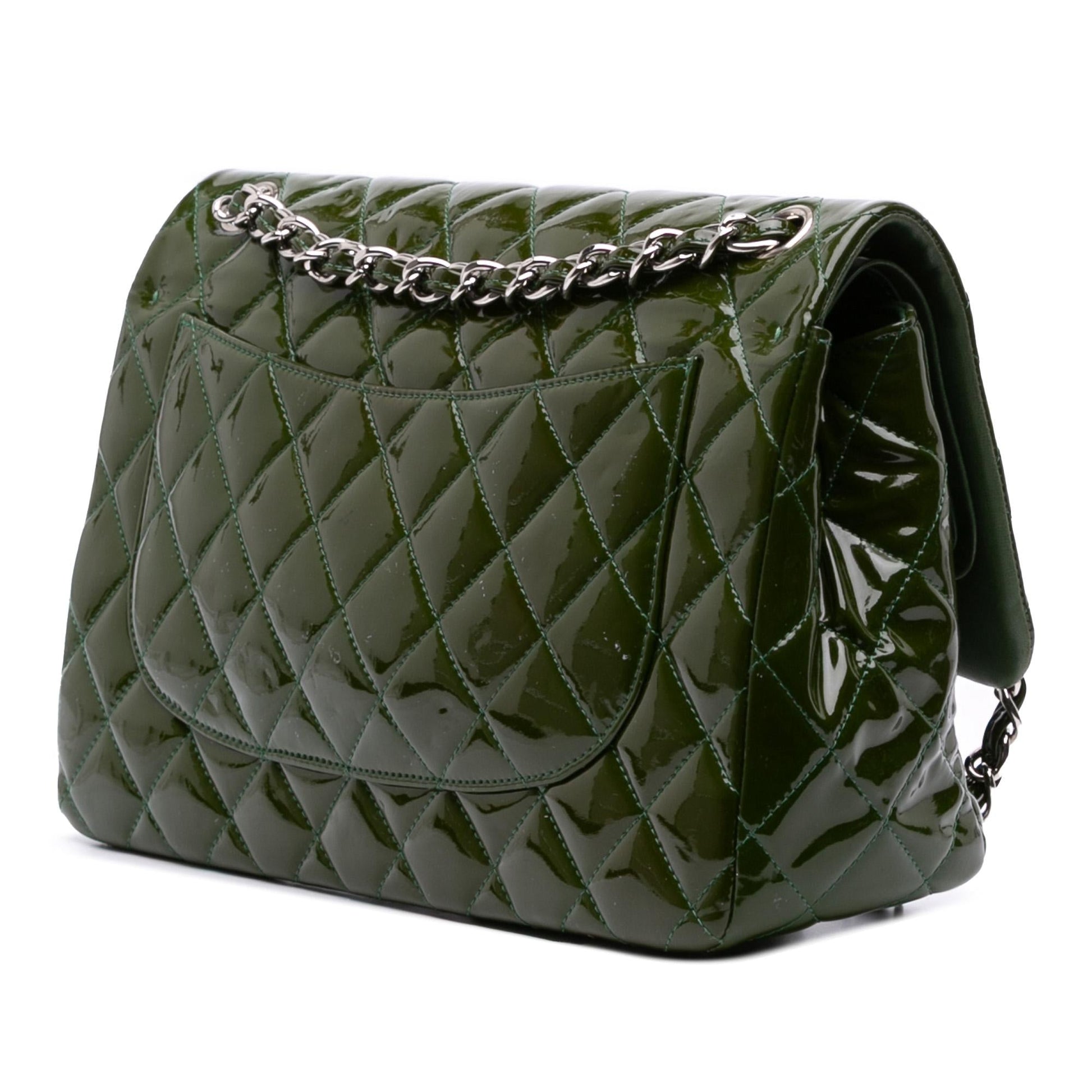 Chanel Jumbo Classic Patent Double Flap Handbag Flap 12