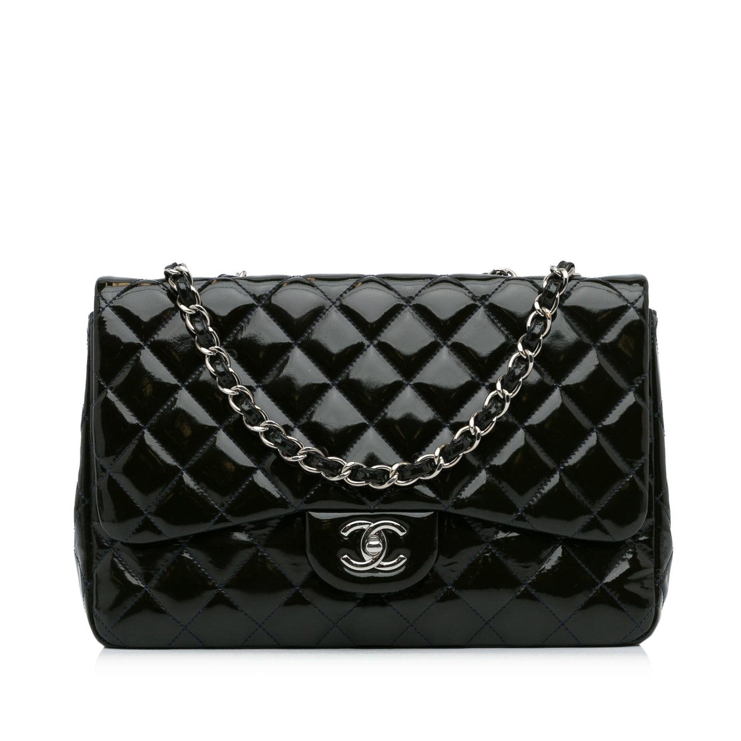 Chanel Jumbo Classic Patent Single Flap SHG-WIi3Tf Shoulder Bag