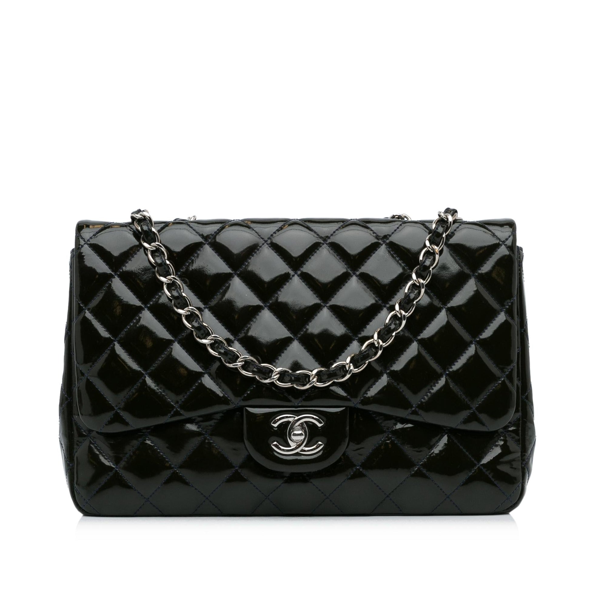 Chanel Jumbo Classic Patent Single Flap SHG-WIi3Tf Shoulder Bag