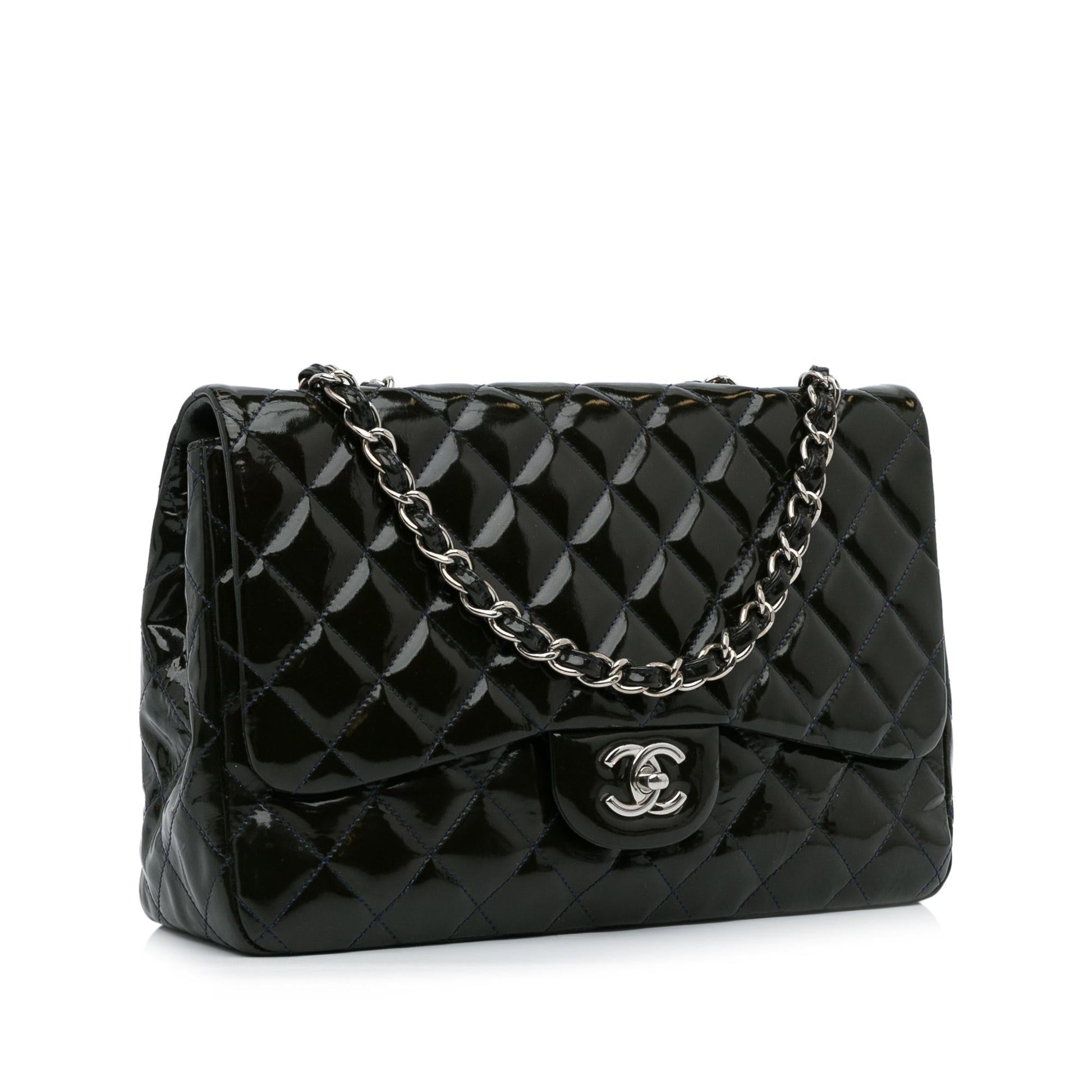 Chanel Jumbo Classic Patent Single Flap SHG-WIi3Tf Shoulder Bag