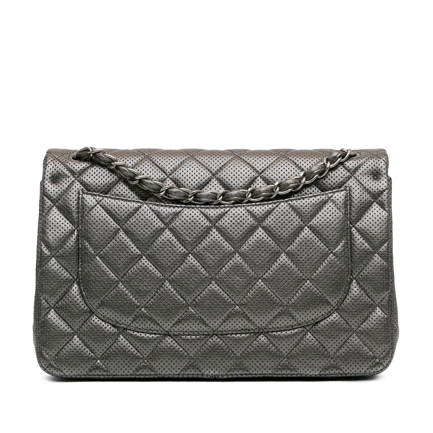 Chanel Jumbo Classic Perforated Lambskin Double Flap Handbag