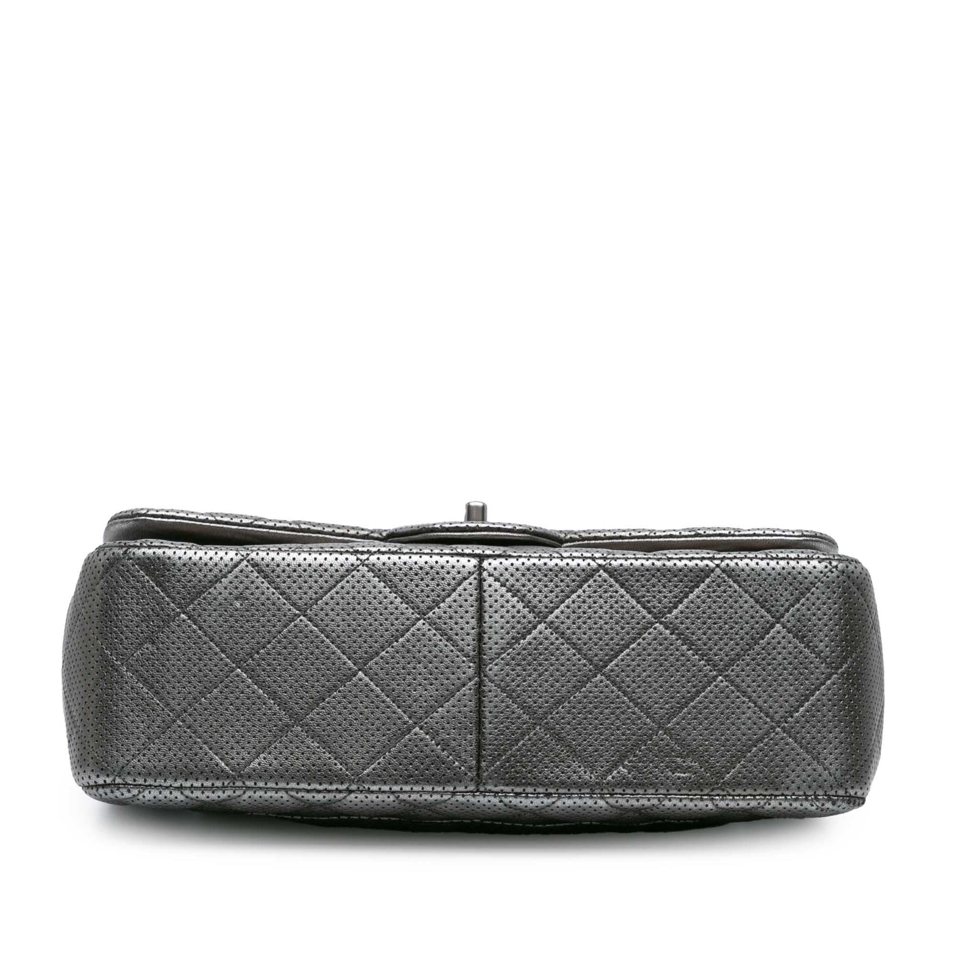 Chanel Jumbo Classic Perforated Lambskin Double Flap Handbag