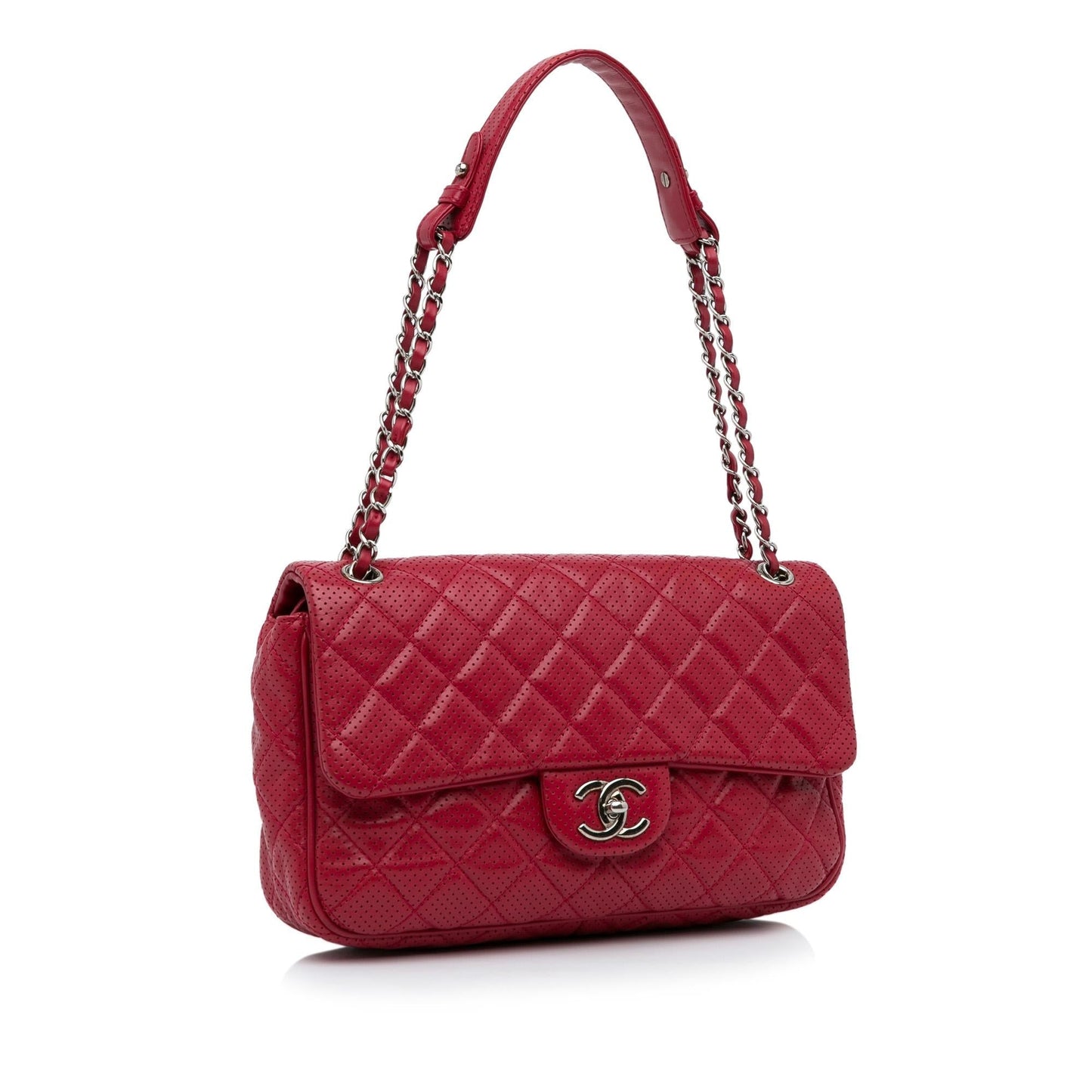 Chanel Jumbo Classic Perforated Lambskin Single Flap Handbag