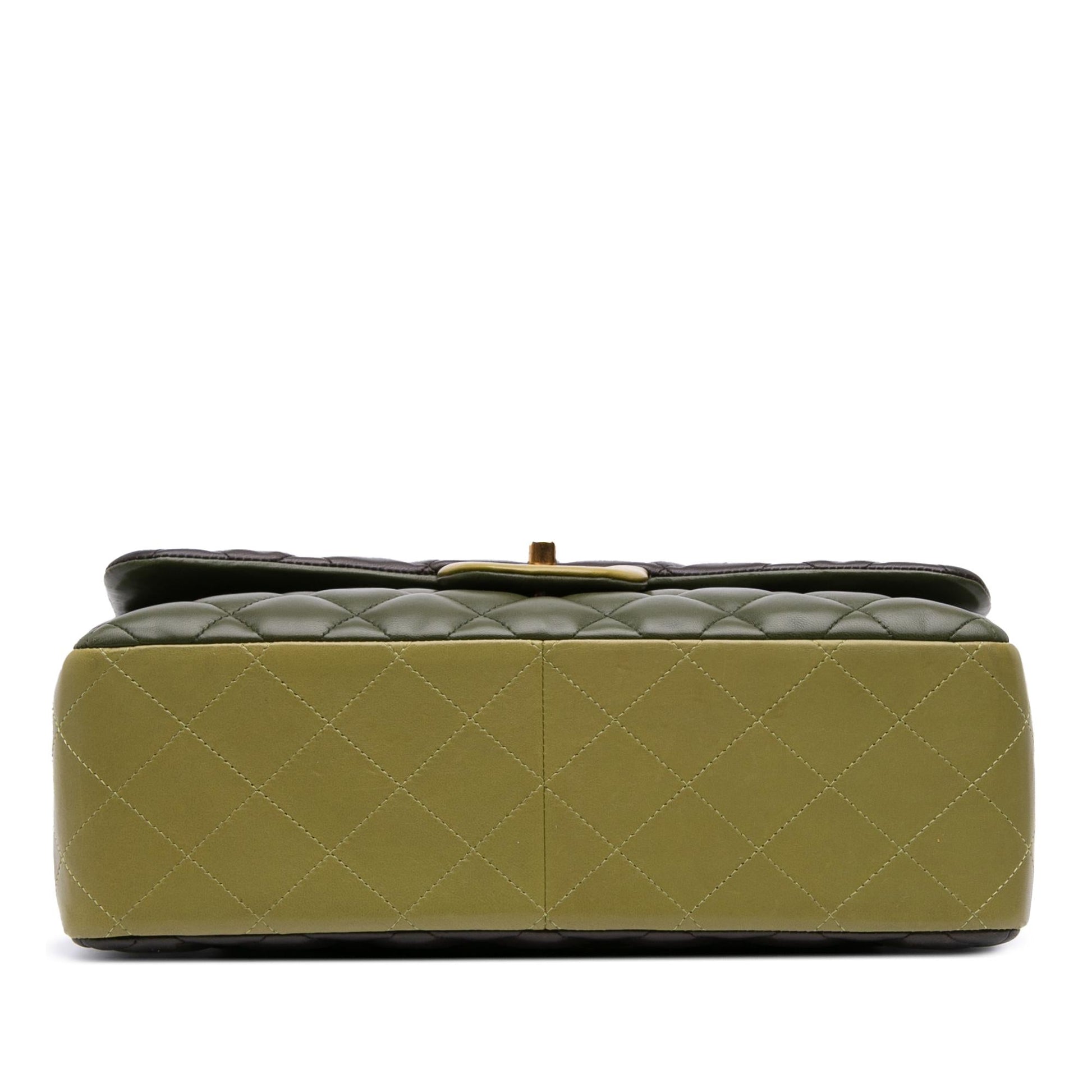 Chanel Jumbo Classic Tricolor Lambskin Double Flap Handbag