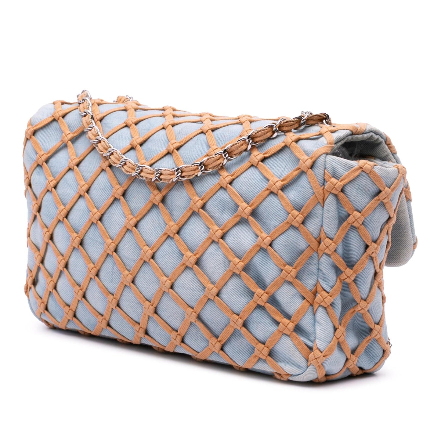 Chanel Jumbo Denim Canebiers Net Flap Handbag Flap 1