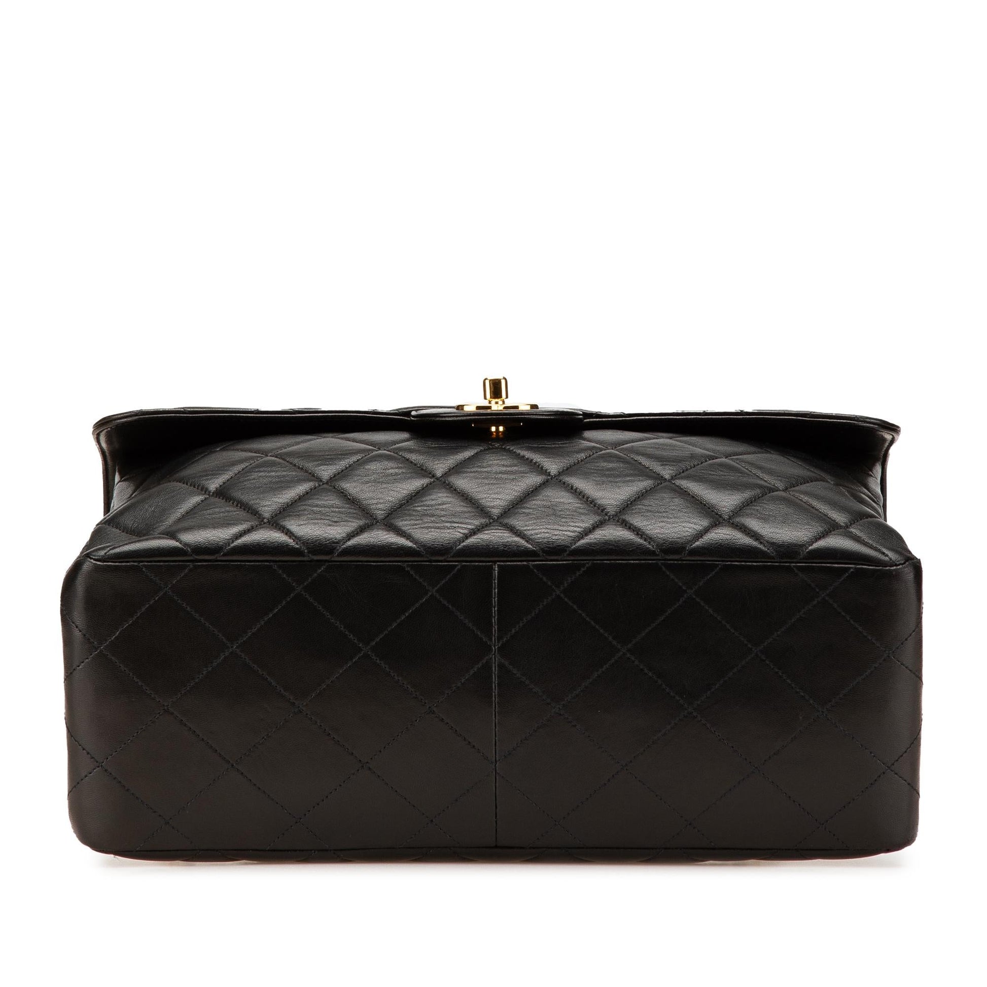Chanel Jumbo Lambskin Double Sided Flap Handbag Sided Flap