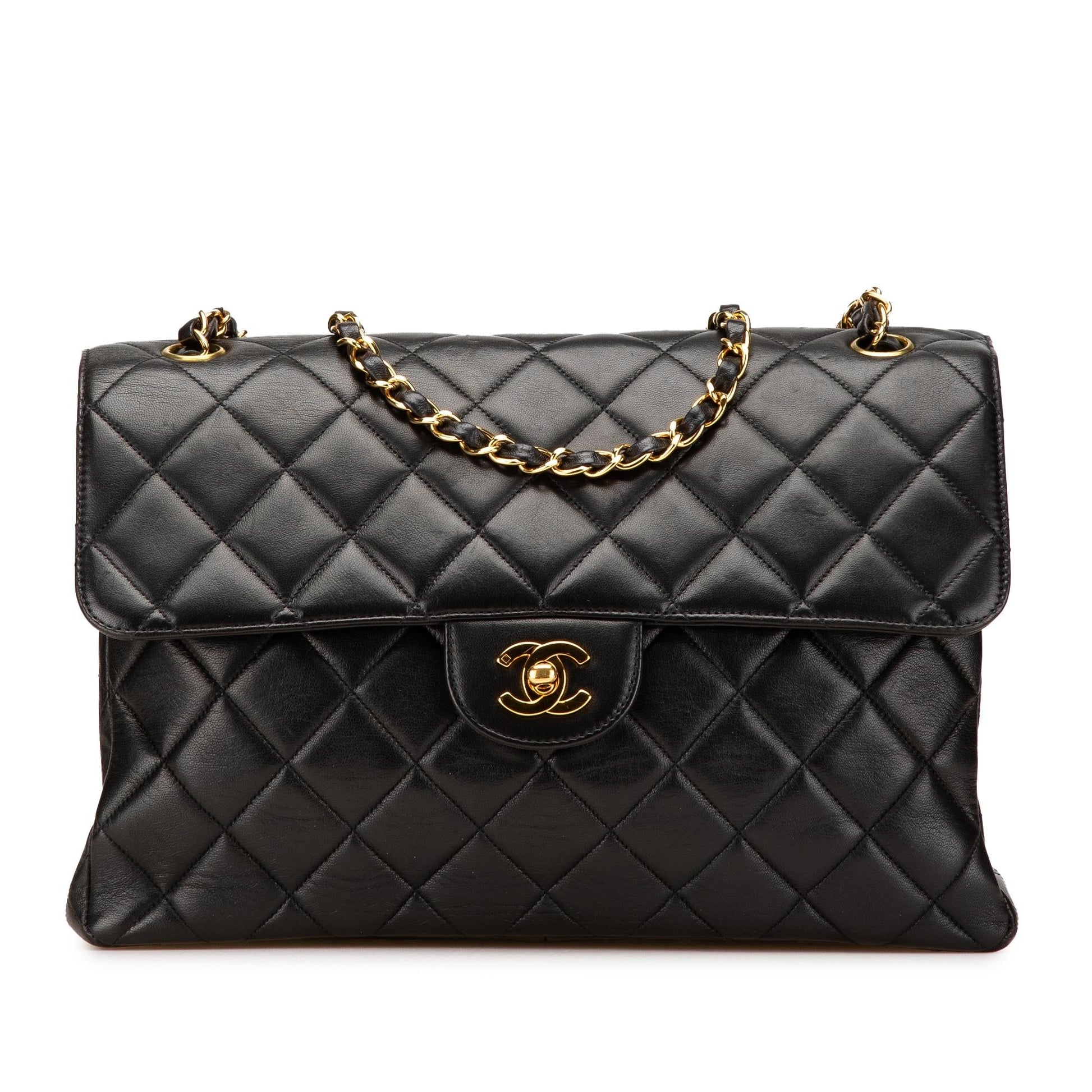 Chanel Jumbo Lambskin Double Sided Flap Handbag Sided Flap
