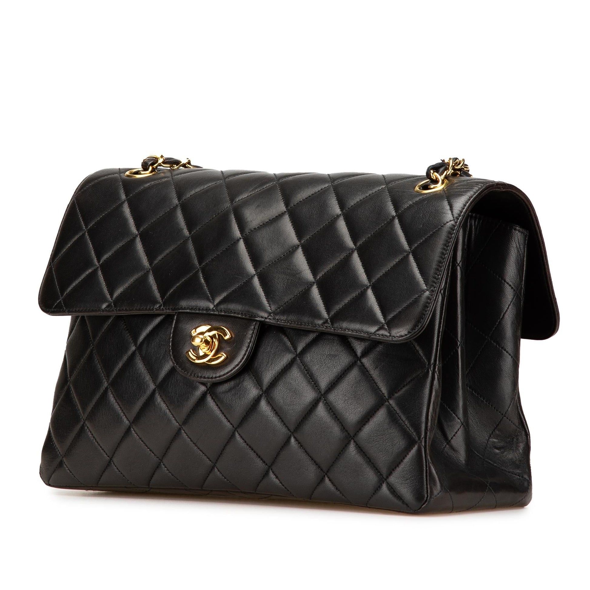 Chanel Jumbo Lambskin Double Sided Flap Handbag Sided Flap