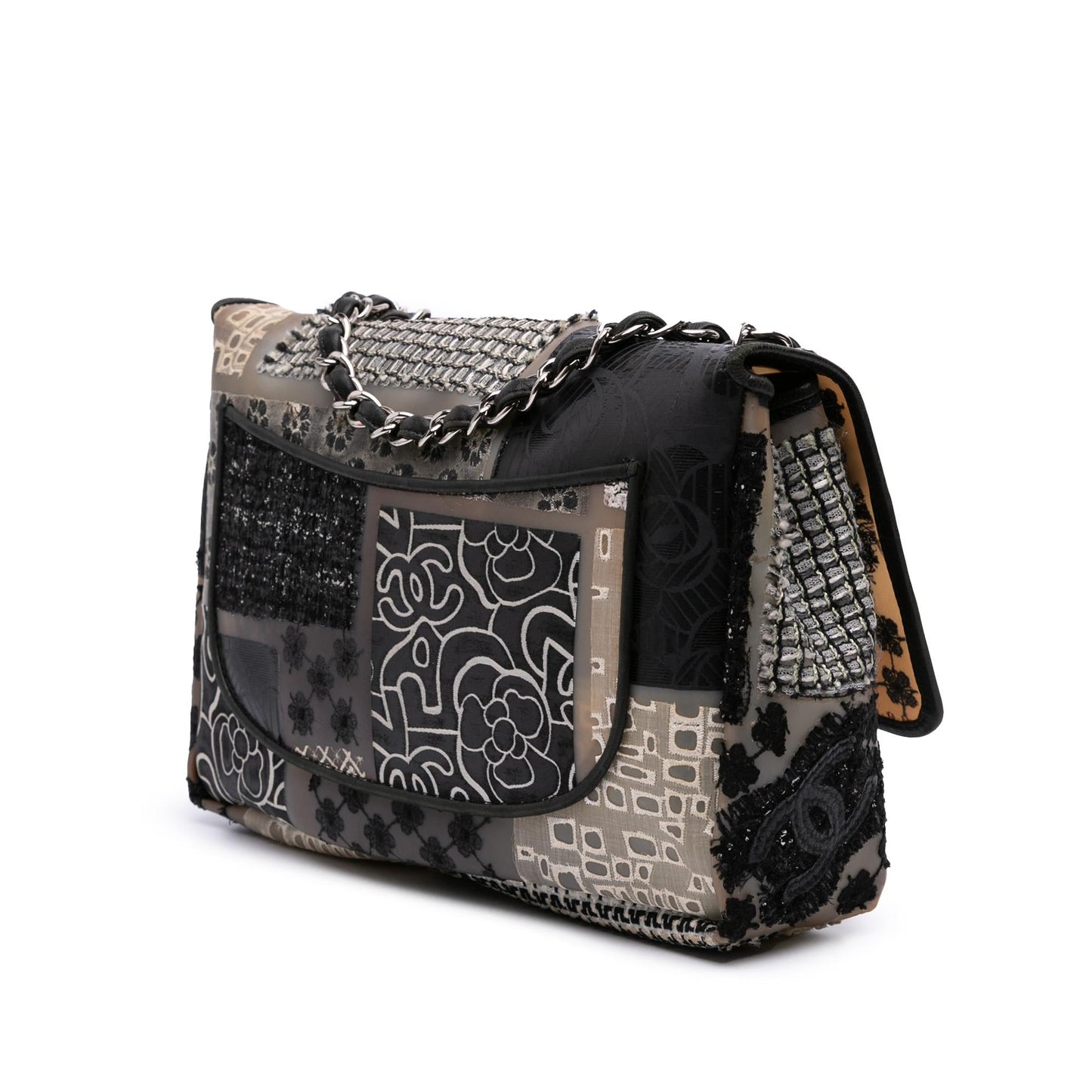 Chanel Jumbo PVC Tweed Patchwork Single Flap Handbag