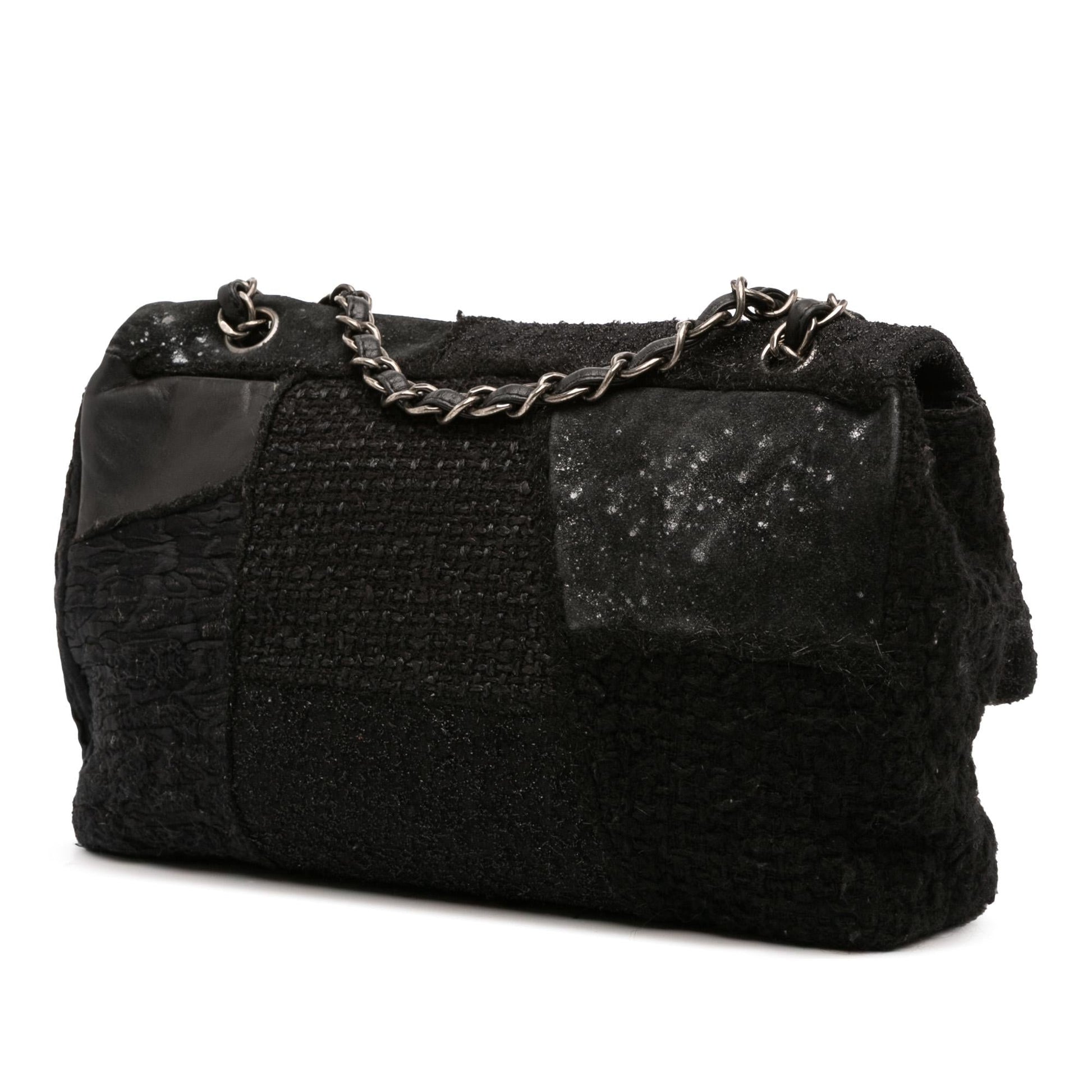 Chanel Jumbo Patchwork Tweed Flap Handbag