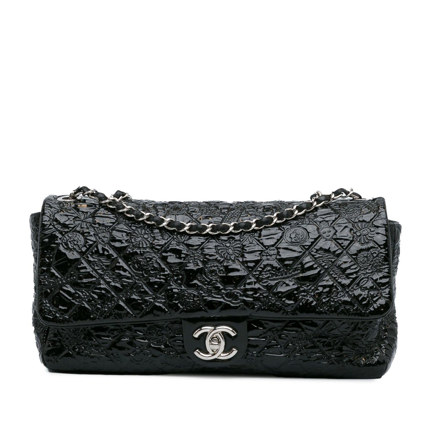 Chanel Jumbo Patent Lucky Symbols Flap SHG-IatIl6 Handbag