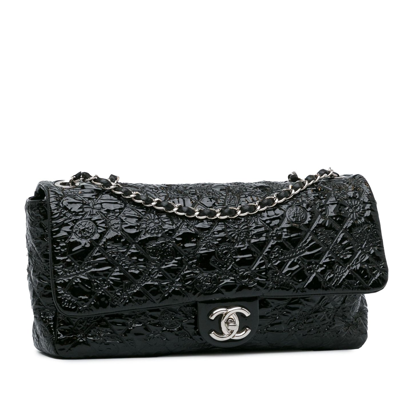 Chanel Jumbo Patent Lucky Symbols Flap SHG-IatIl6 Handbag
