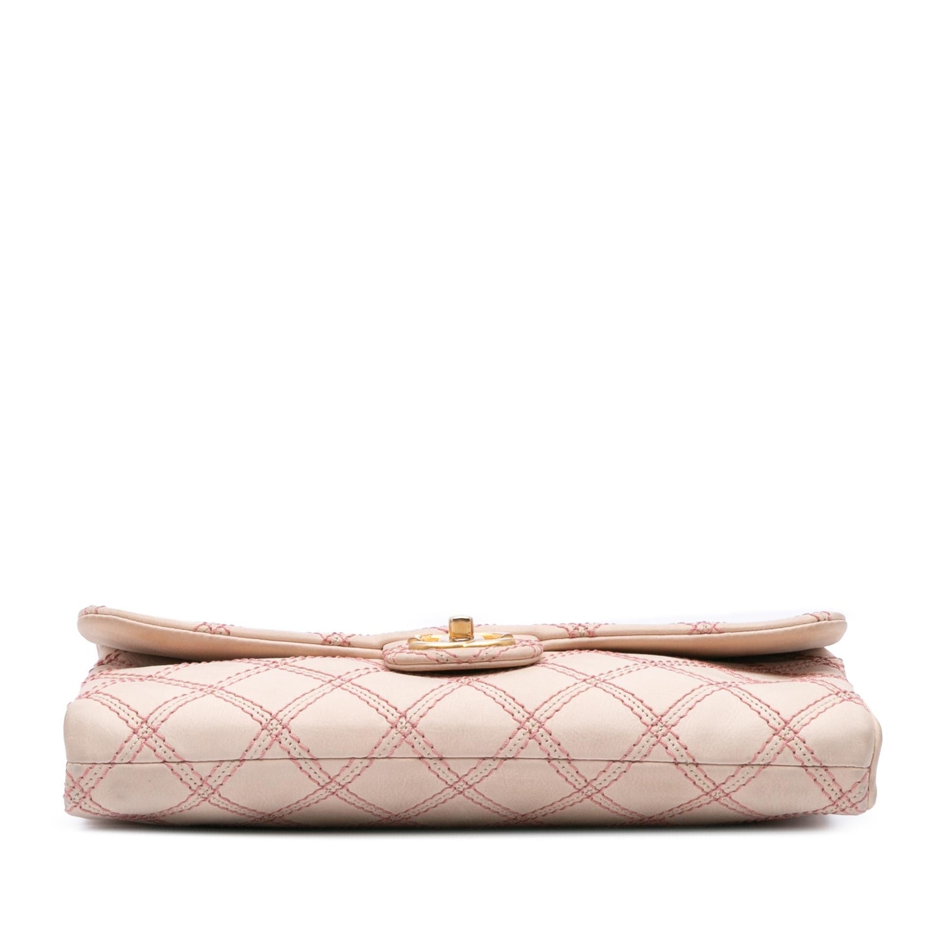 Chanel Jumbo Quilted Calfskin Triple Stitched Flap Handbag Stitched Flap