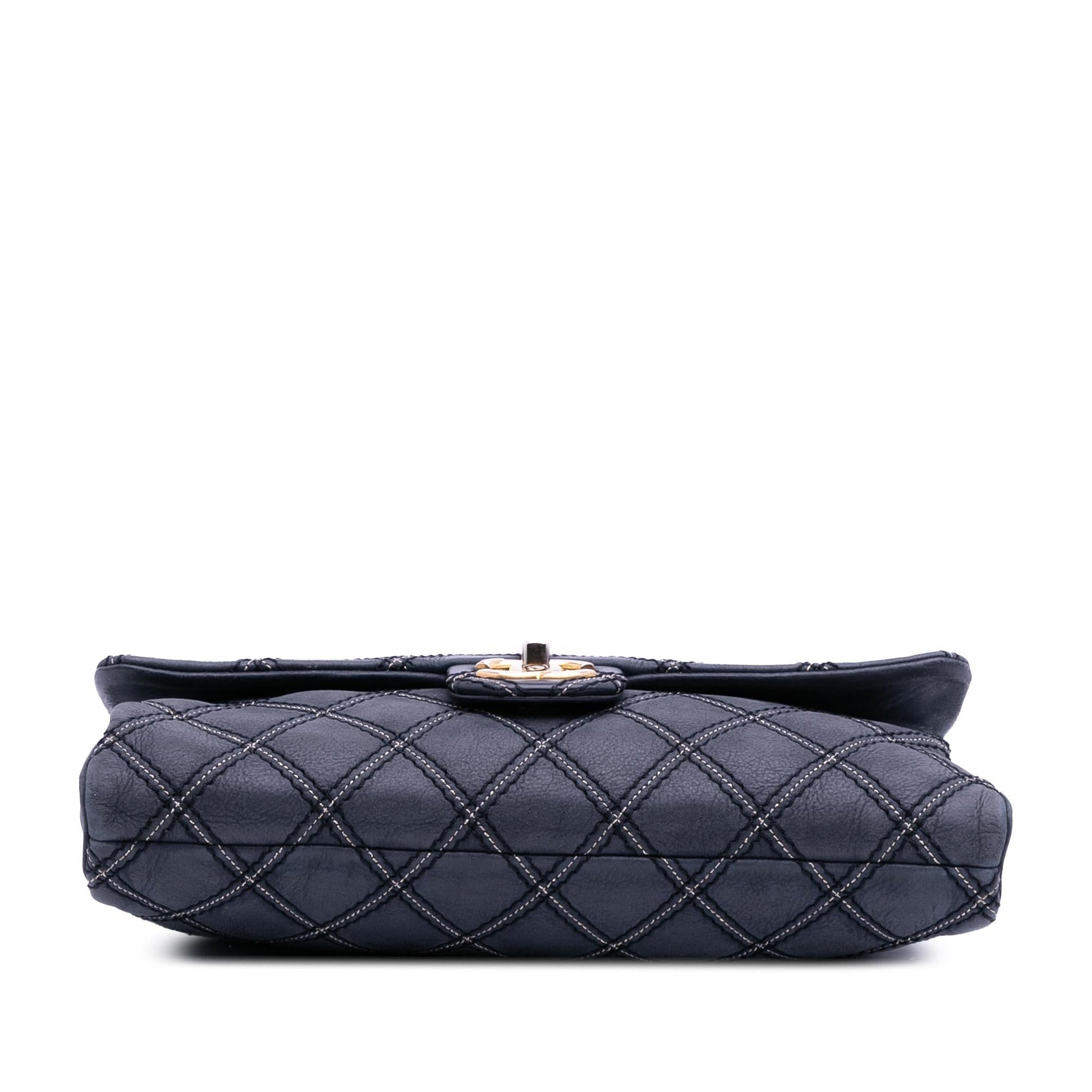 Chanel Jumbo Quilted Calfskin Triple Stitched Flap Handbag Flap 2