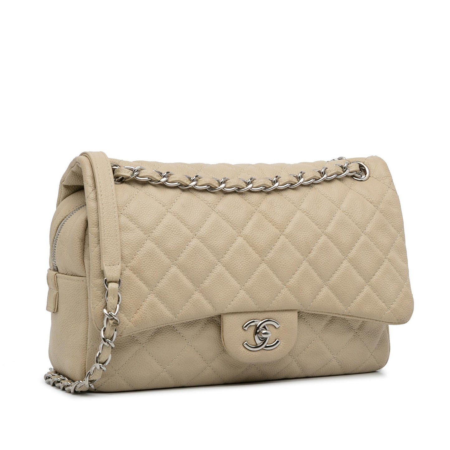 Chanel Jumbo Quilted Caviar Easy Flap SHG-W56d2b Shoulder Bag