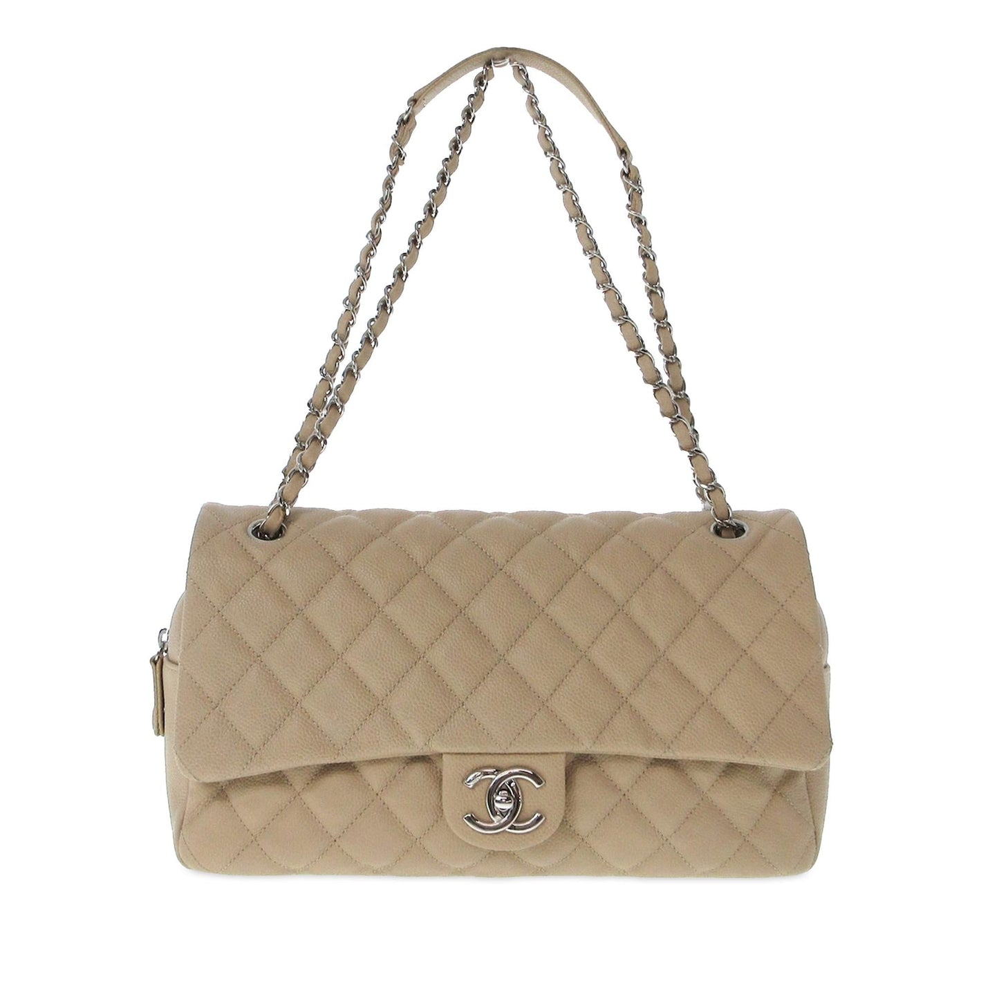 Chanel Jumbo Quilted Caviar Easy Flap SHG-dKuOT7 Shoulder Bag