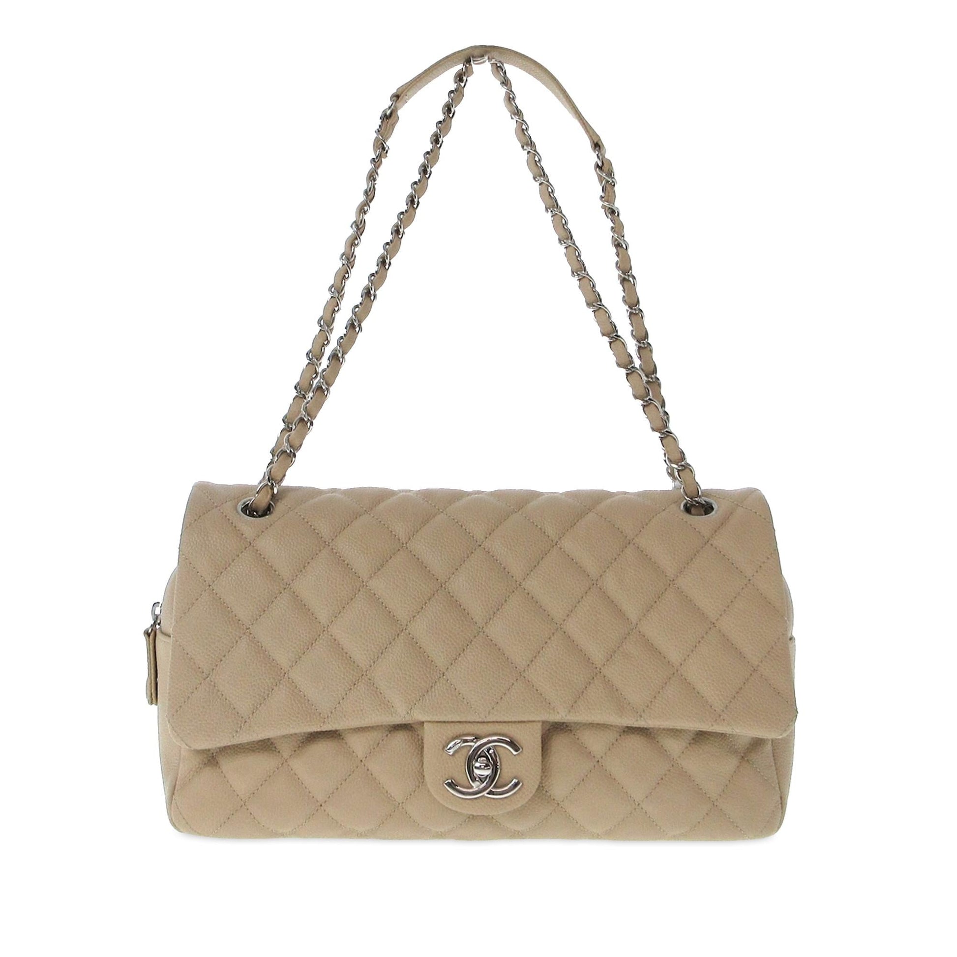 Chanel Jumbo Quilted Caviar Easy Flap SHG-dKuOT7 Shoulder Bag