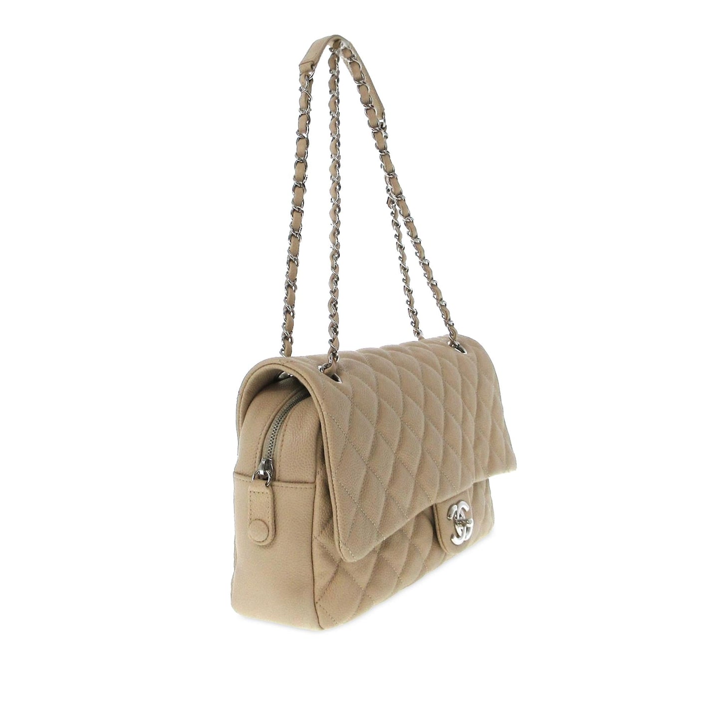 Chanel Jumbo Quilted Caviar Easy Flap SHG-dKuOT7 Shoulder Bag