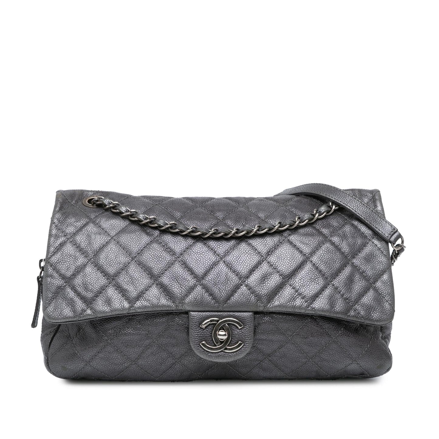 Chanel Jumbo Quilted Caviar Easy Flap Handbag