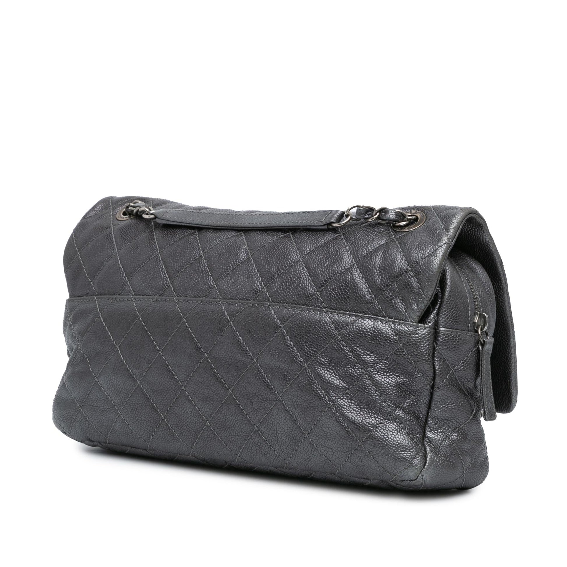 Chanel Jumbo Quilted Caviar Easy Flap Handbag