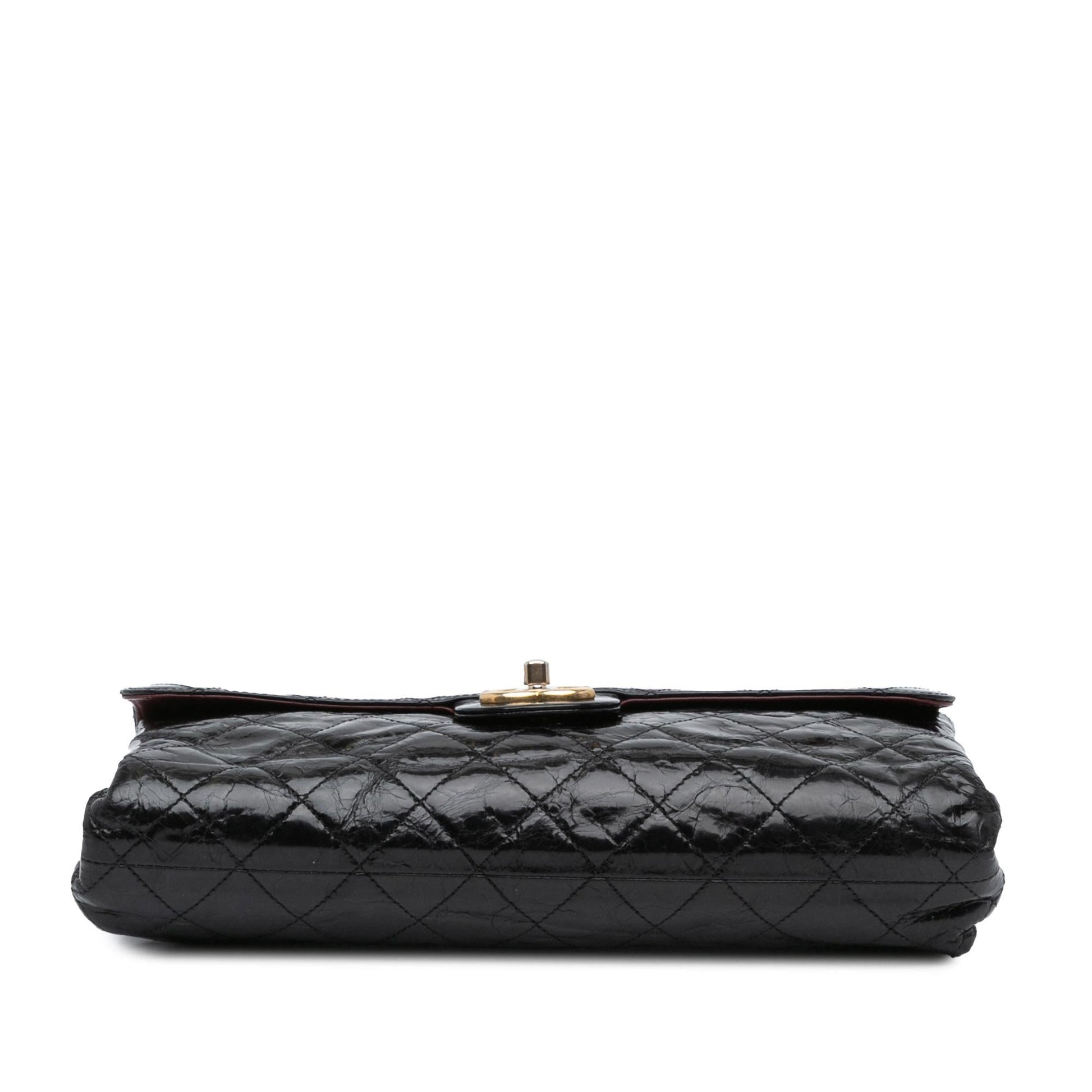 Chanel Jumbo Quilted Glazed Calfskin Clams Pocket Handbag