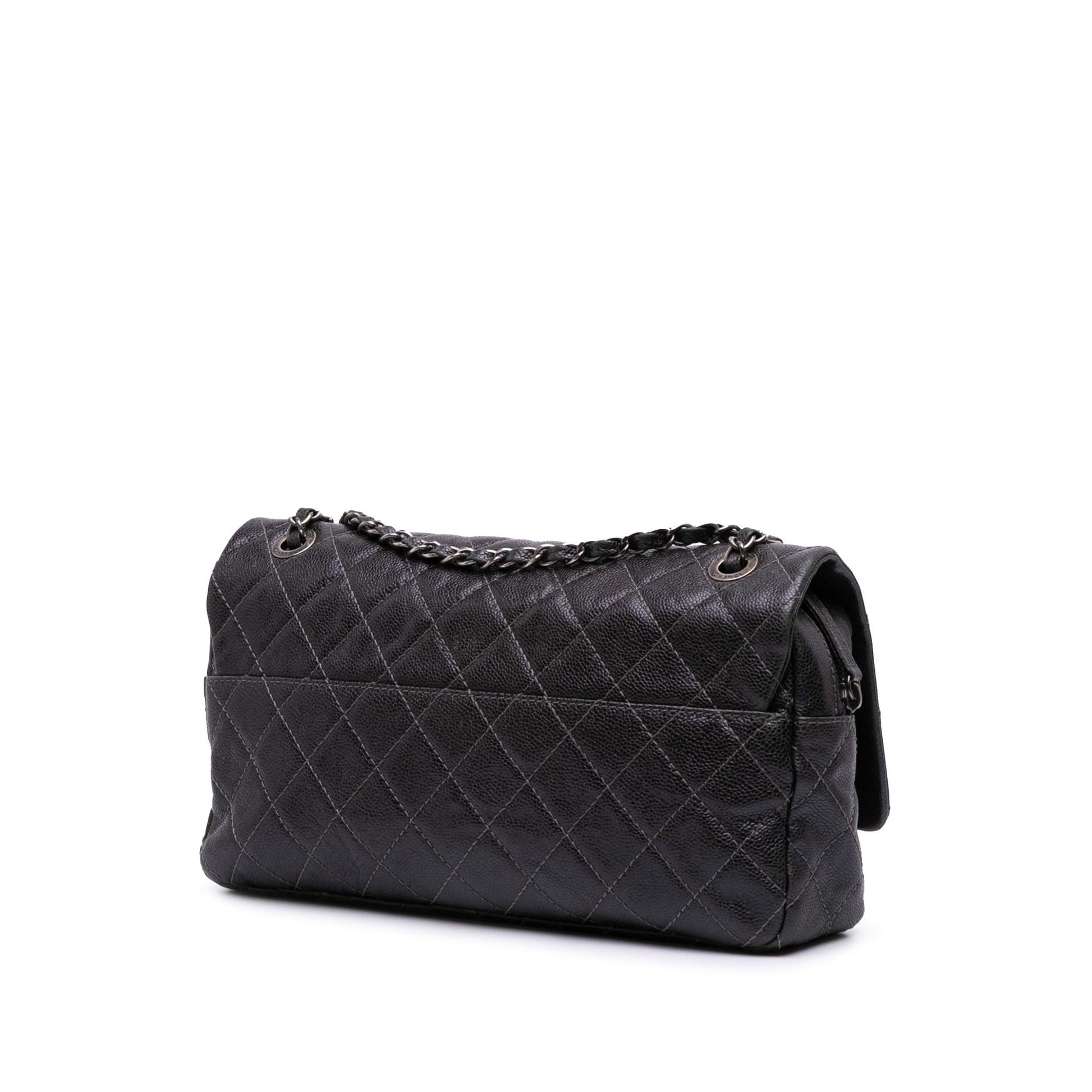 Chanel Jumbo Quilted Iridescent Caviar Easy Flap Handbag