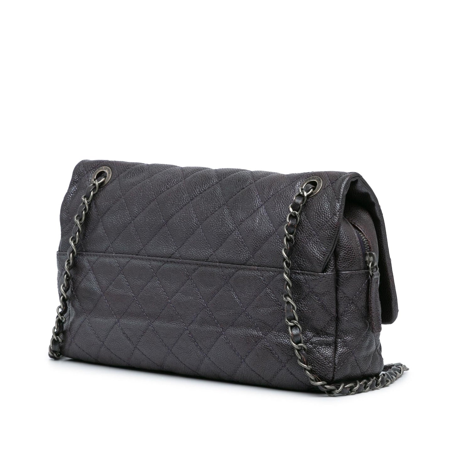 Chanel Jumbo Quilted Iridescent Caviar Easy Flap Handbag Flap 1