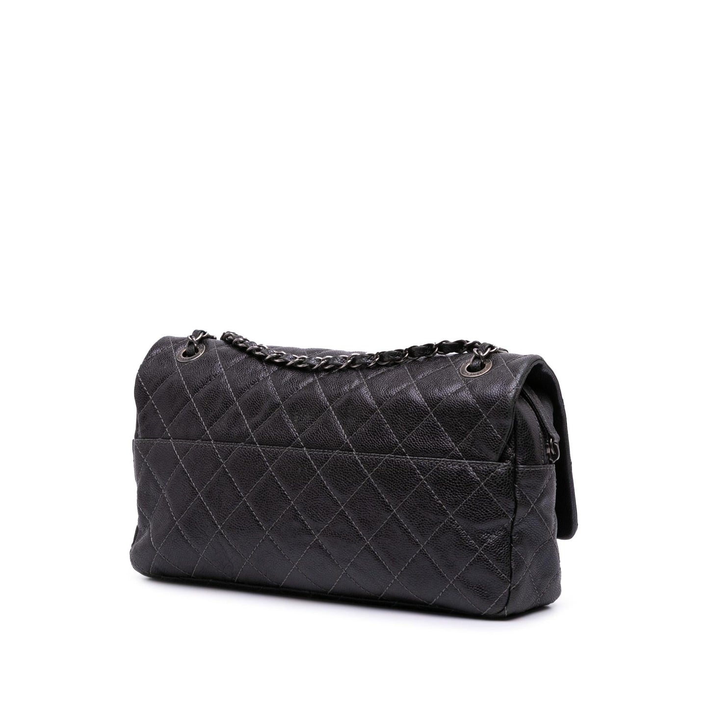 Chanel Jumbo Quilted Iridescent Caviar Easy Flap Handbag Flap 2