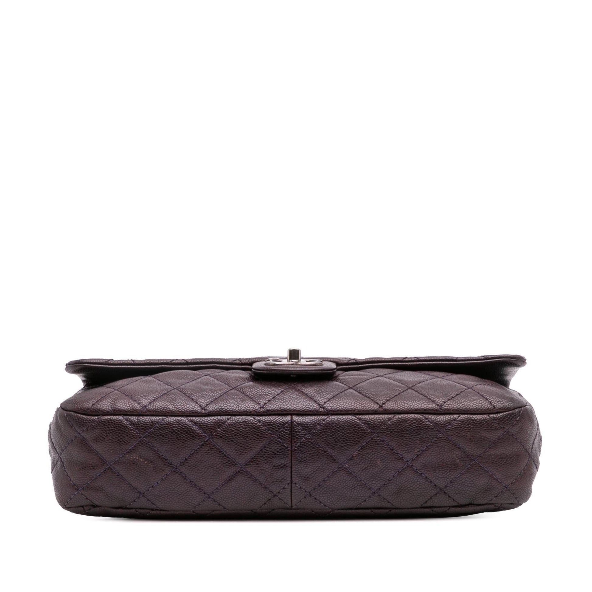 Chanel Jumbo Quilted Iridescent Caviar Easy Flap Handbag Flap 3