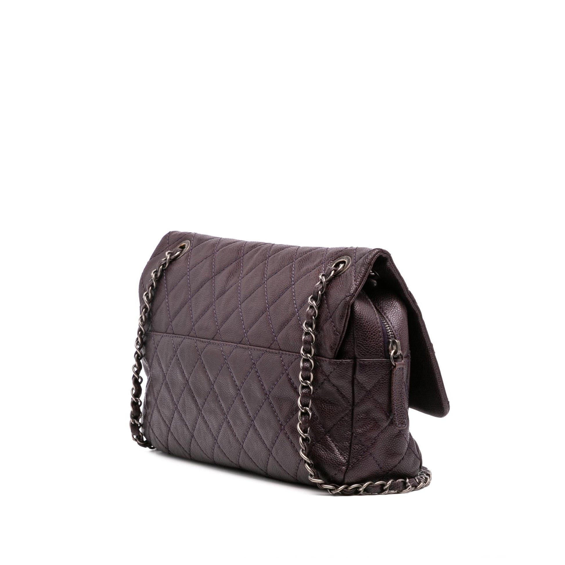 Chanel Jumbo Quilted Iridescent Caviar Easy Flap Handbag Flap 3