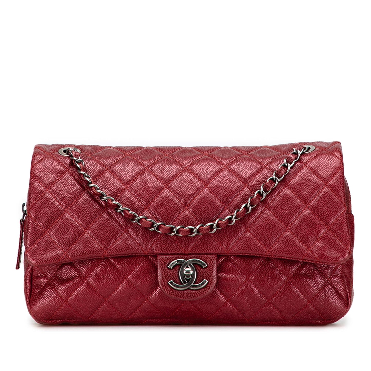 Chanel Jumbo Quilted Iridescent Caviar Easy Flap Handbag Flap 4