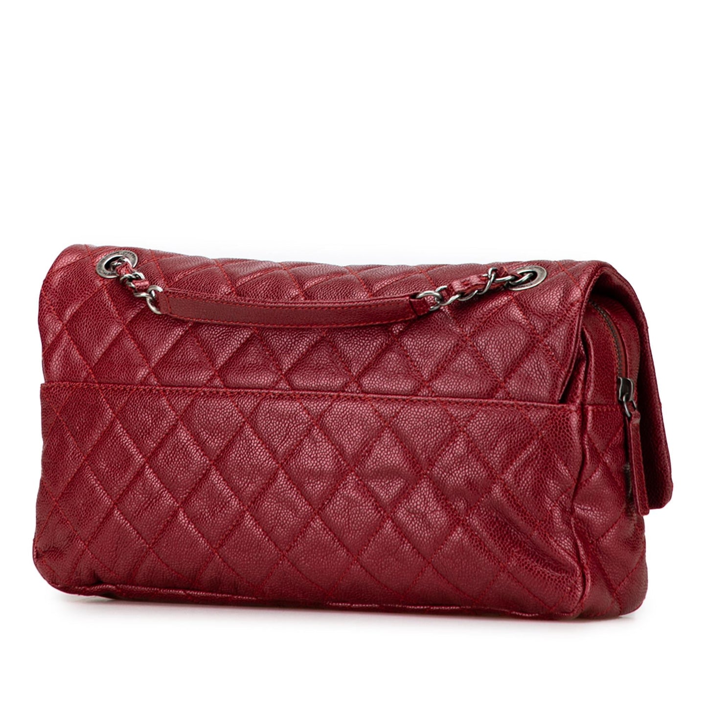 Chanel Jumbo Quilted Iridescent Caviar Easy Flap Handbag Flap 4