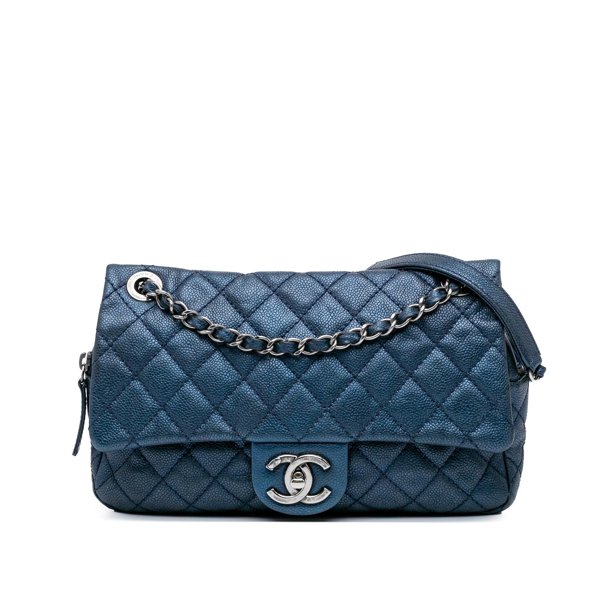 Chanel Jumbo Quilted Iridescent Caviar Easy Flap Handbag Flap 5