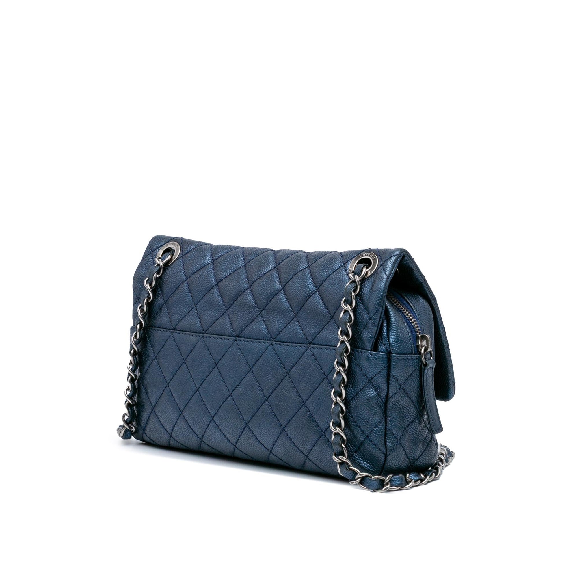 Chanel Jumbo Quilted Iridescent Caviar Easy Flap Handbag Flap 5