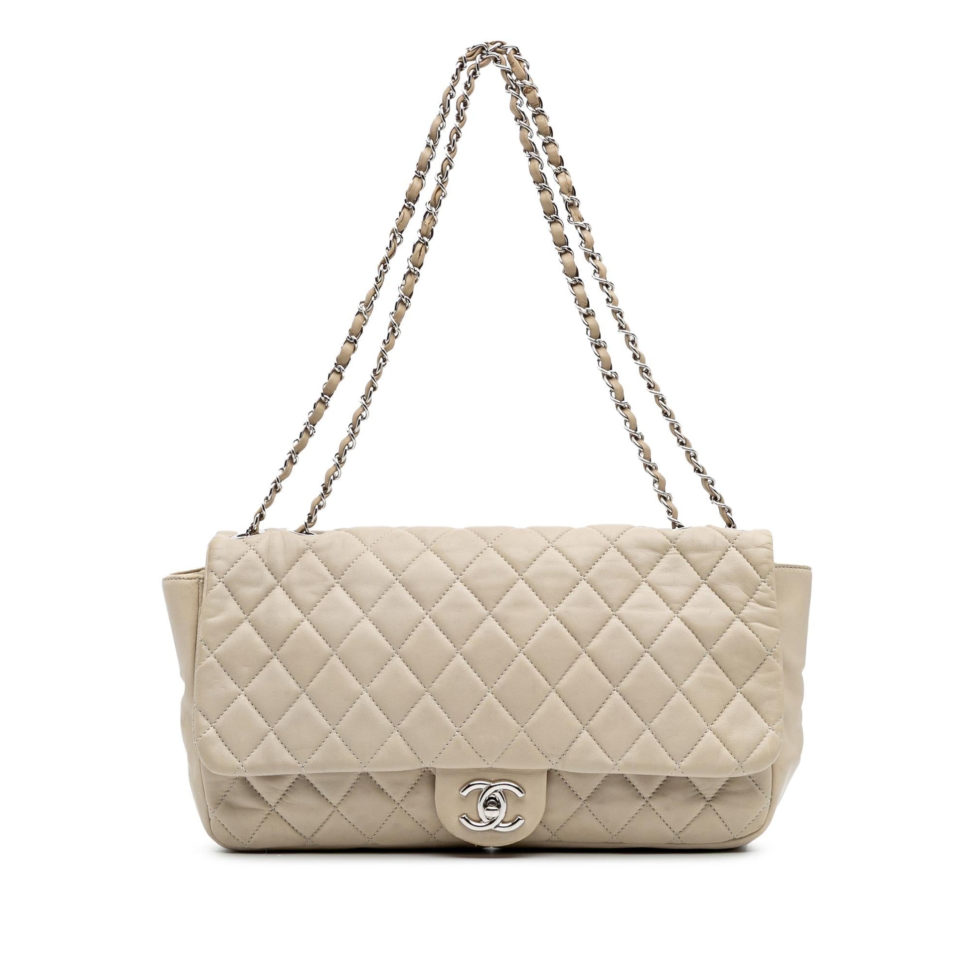 Chanel Jumbo Quilted Lambskin Coco Rain Flap Handbag