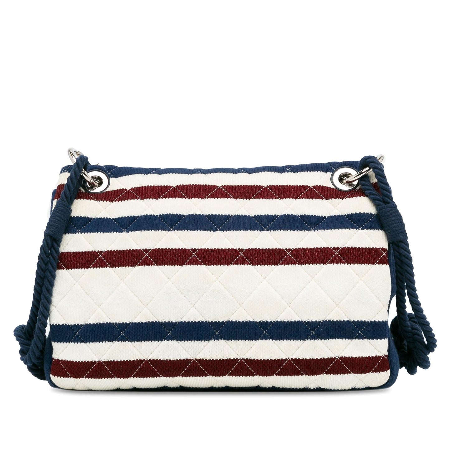 Chanel Jumbo Stripe Jersey Felt Rope Flap Handbag